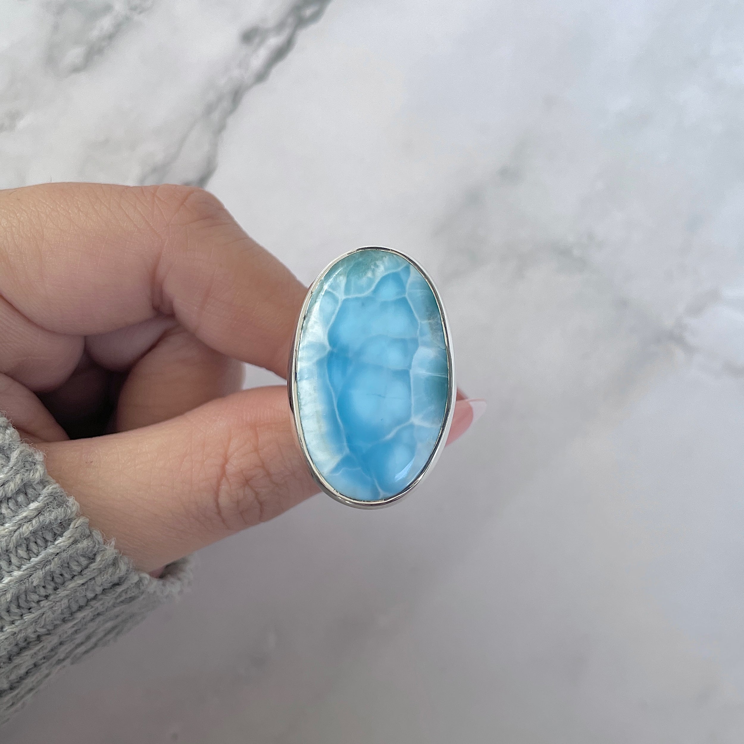 Larimar Adjustable Ring-(LAR-R-1486.)