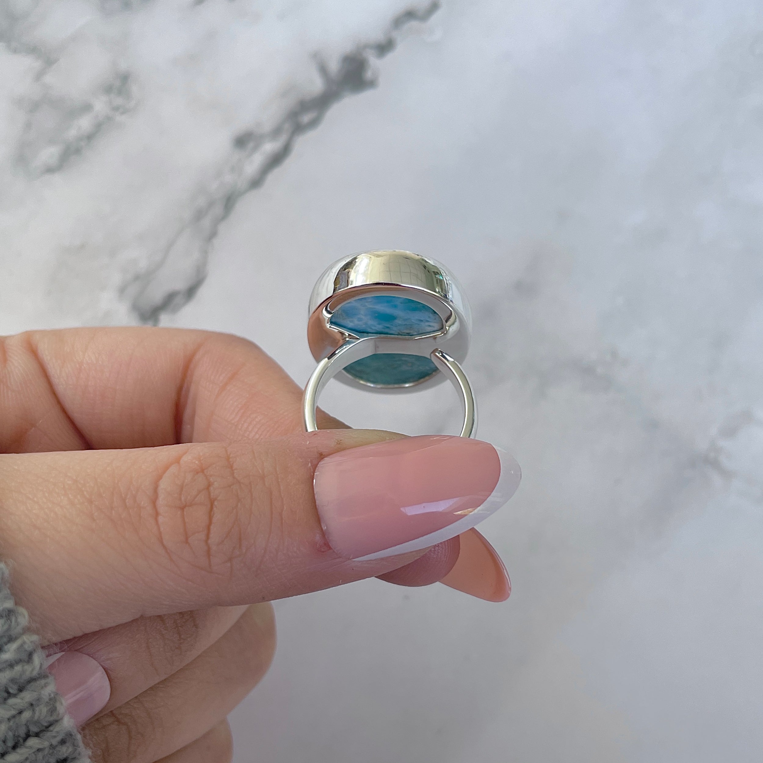 Larimar Adjustable Ring-(LAR-R-1486.)