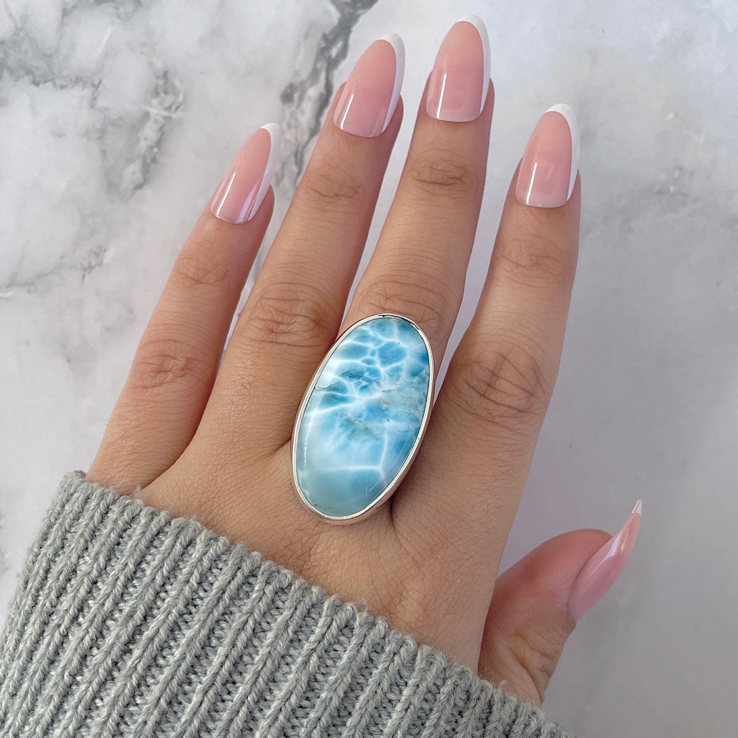 Larimar Adjustable Ring-(LAR-R-1487.)