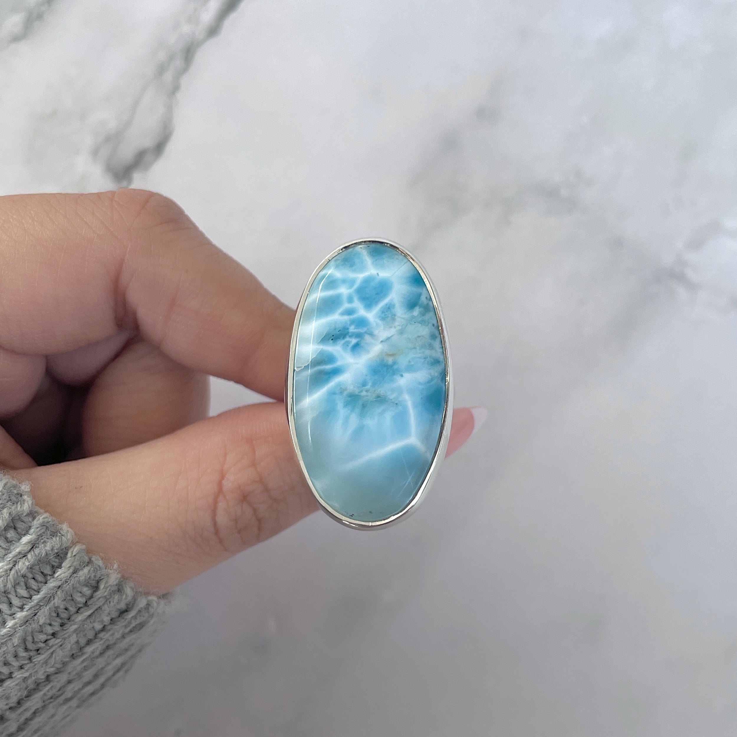 Larimar Adjustable Ring-(LAR-R-1487.)