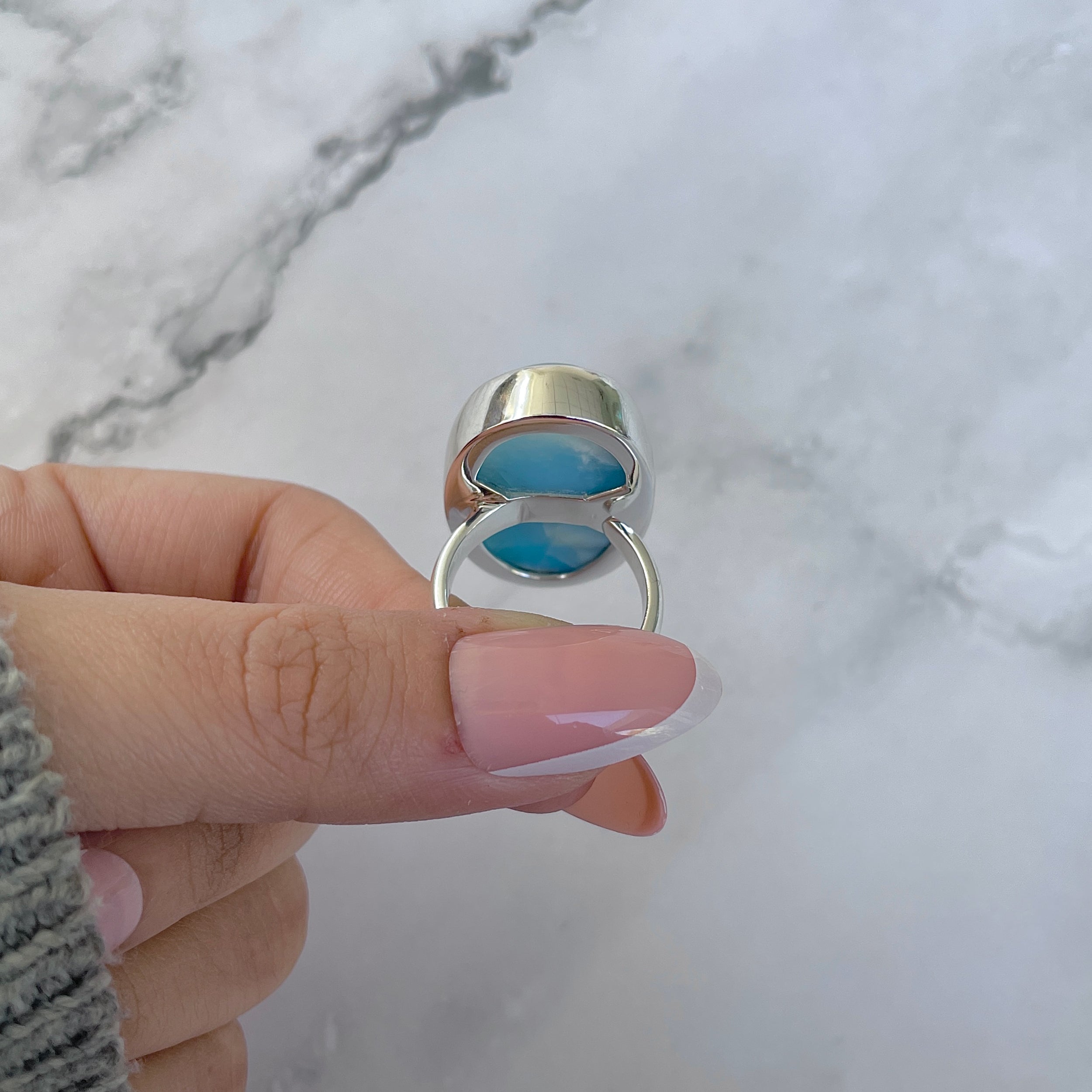 Larimar Adjustable Ring-(LAR-R-1487.)