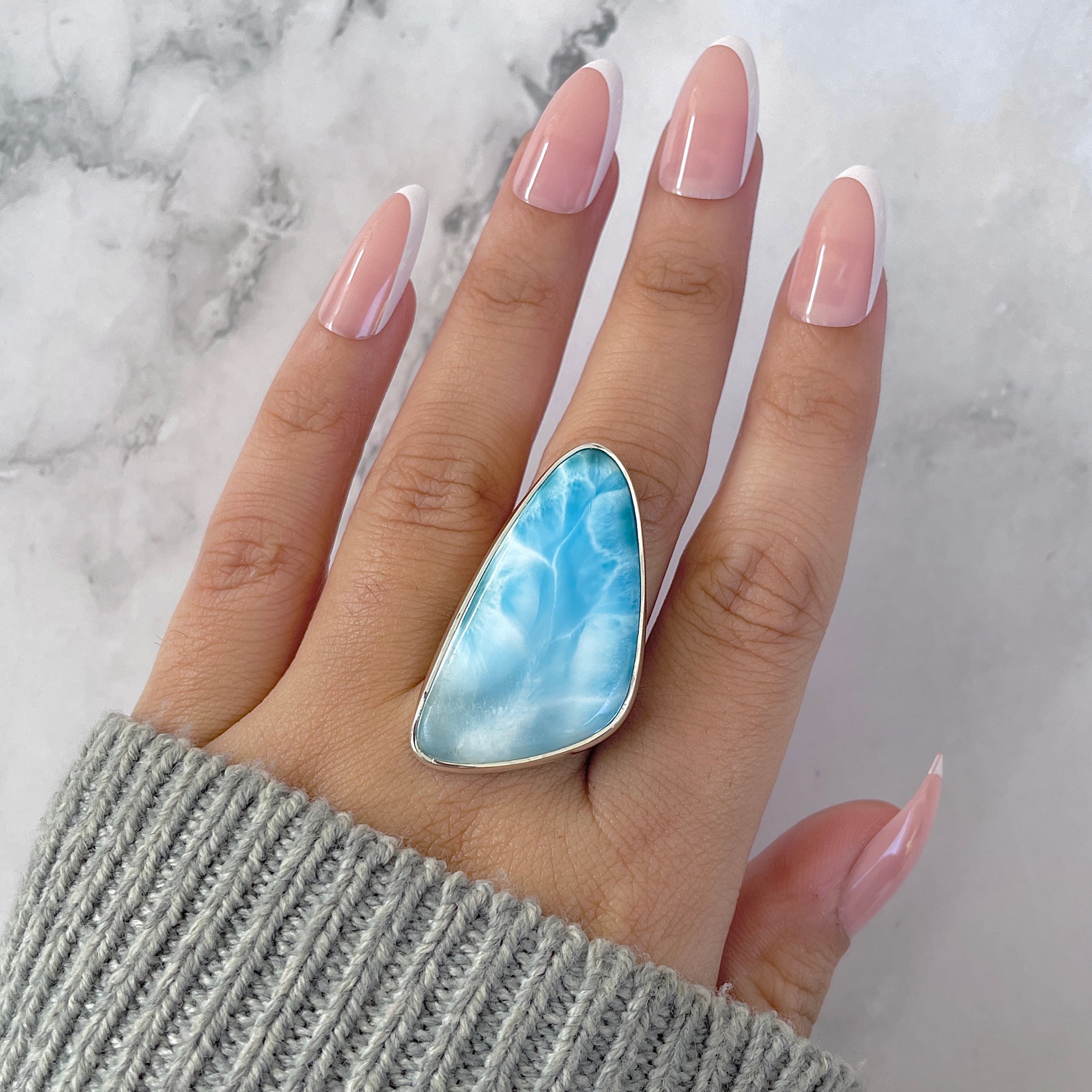 Larimar Adjustable Ring-(LAR-R-1488.)