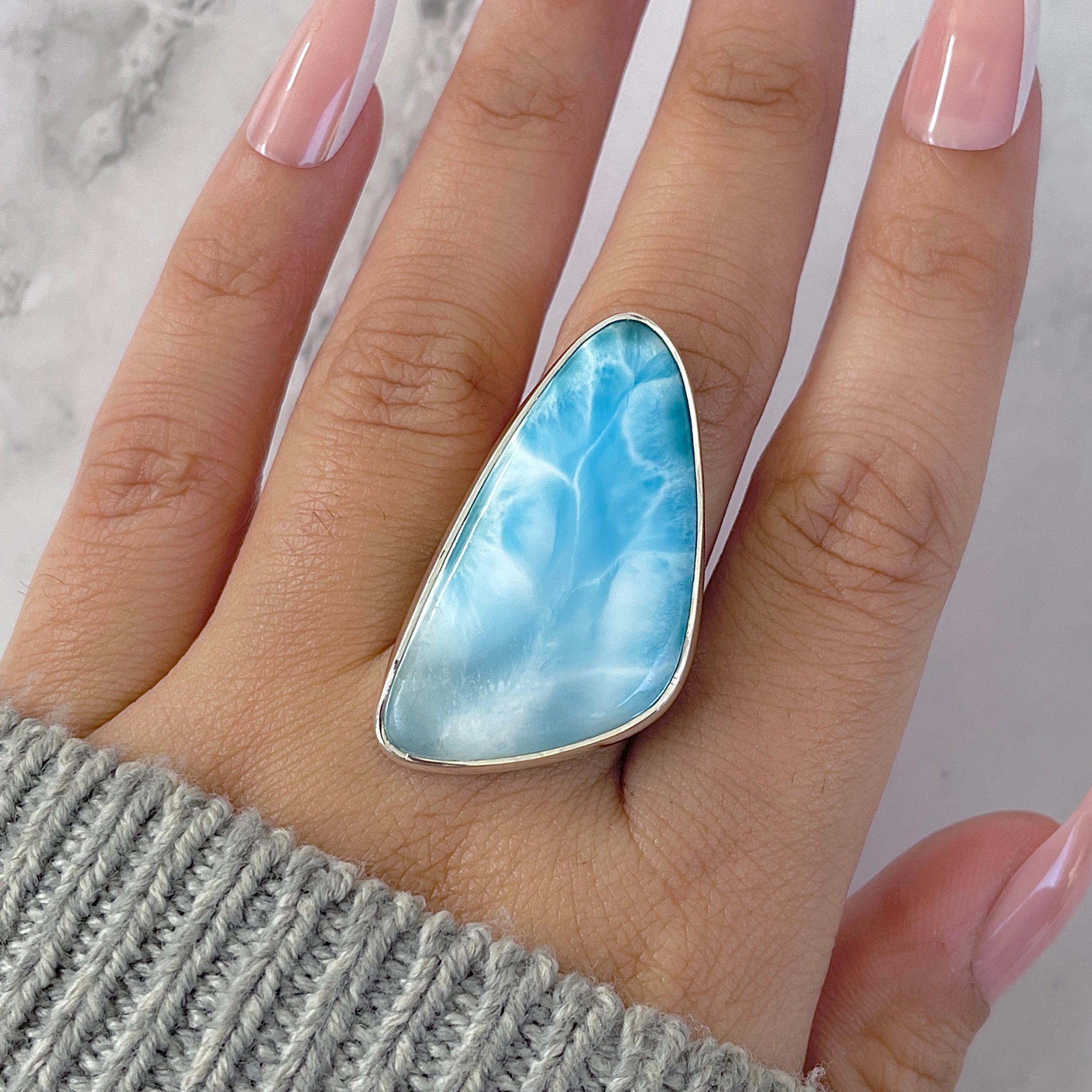 Larimar Adjustable Ring-(LAR-R-1488.)