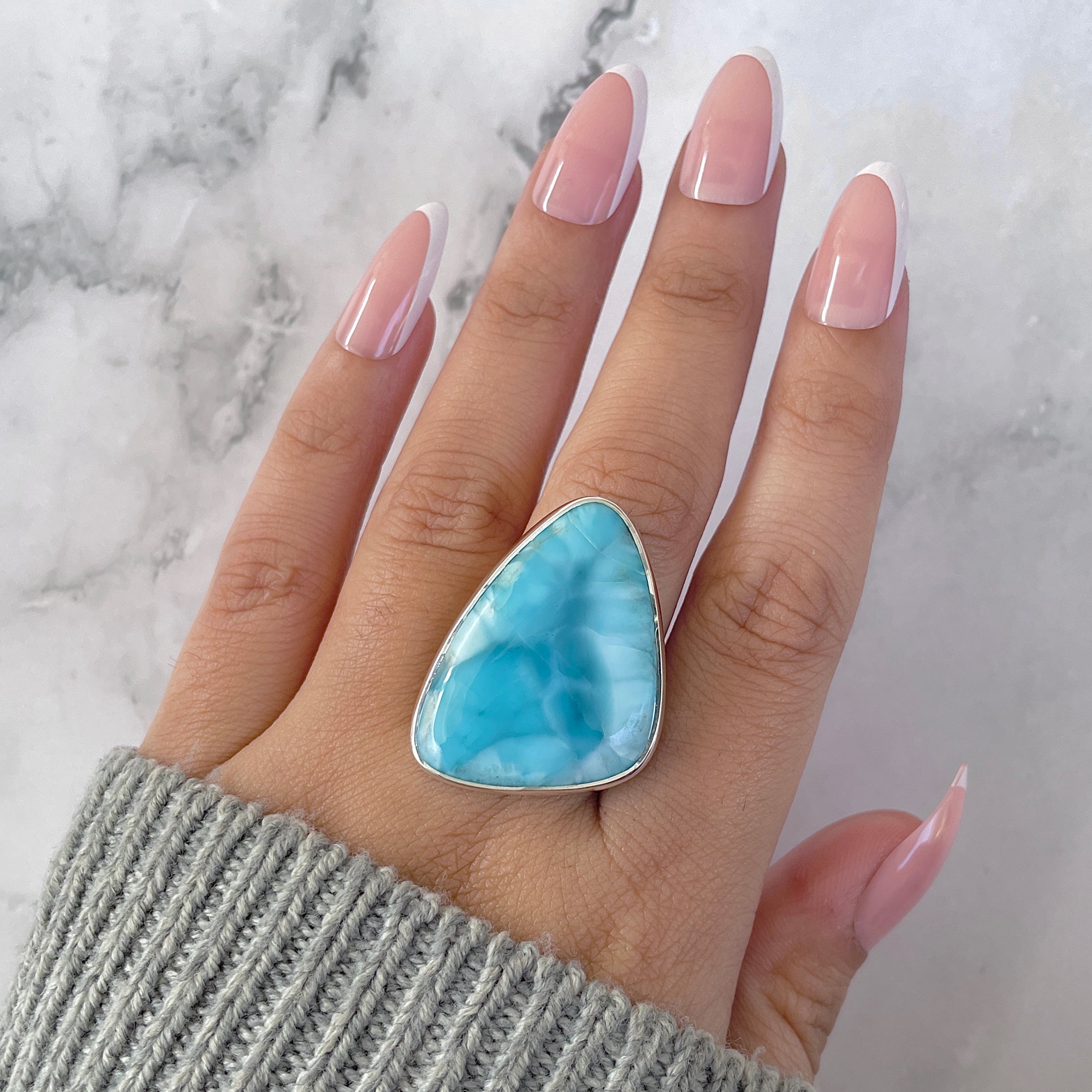 Larimar Adjustable Ring-(LAR-R-1489.)