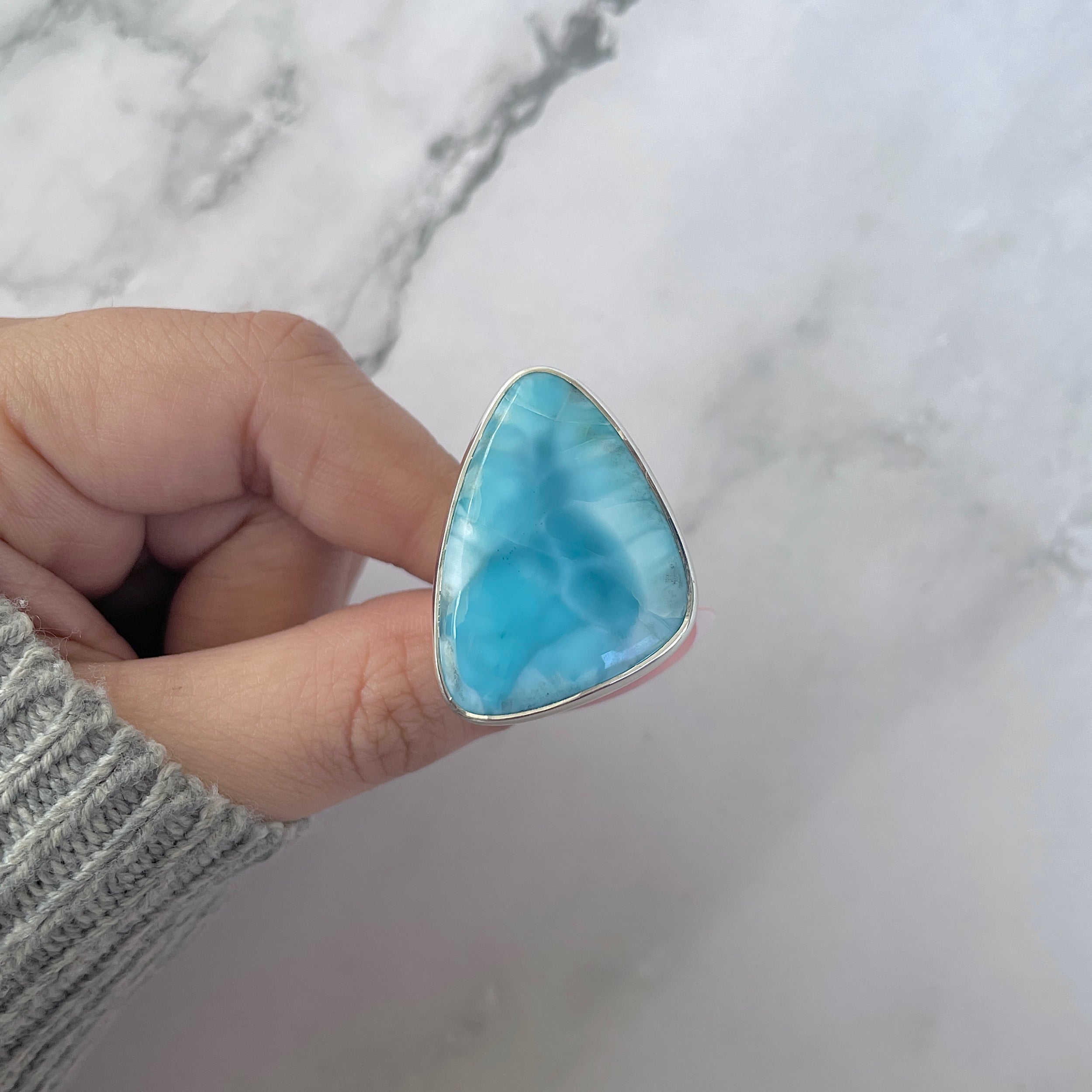 Larimar Adjustable Ring-(LAR-R-1489.)