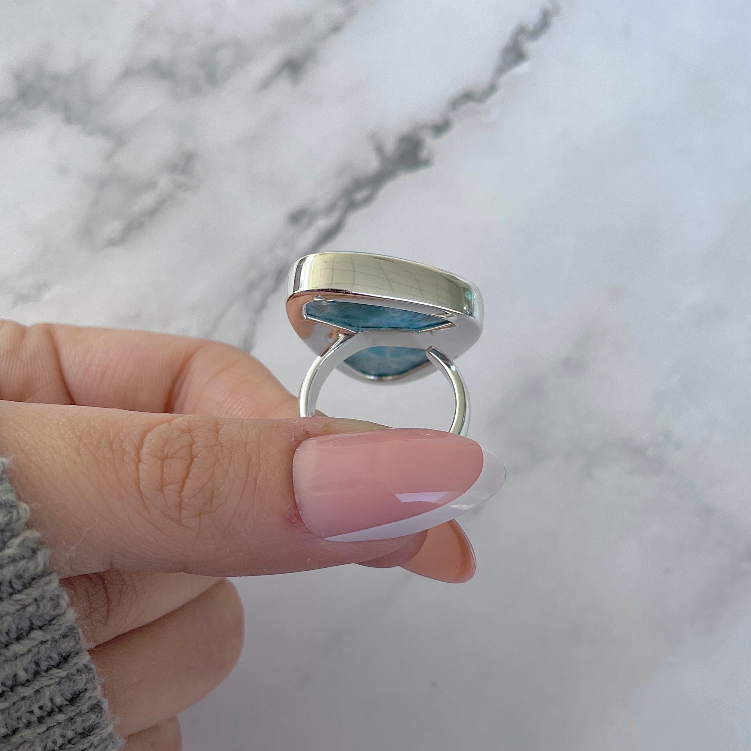 Larimar Adjustable Ring-(LAR-R-1489.)