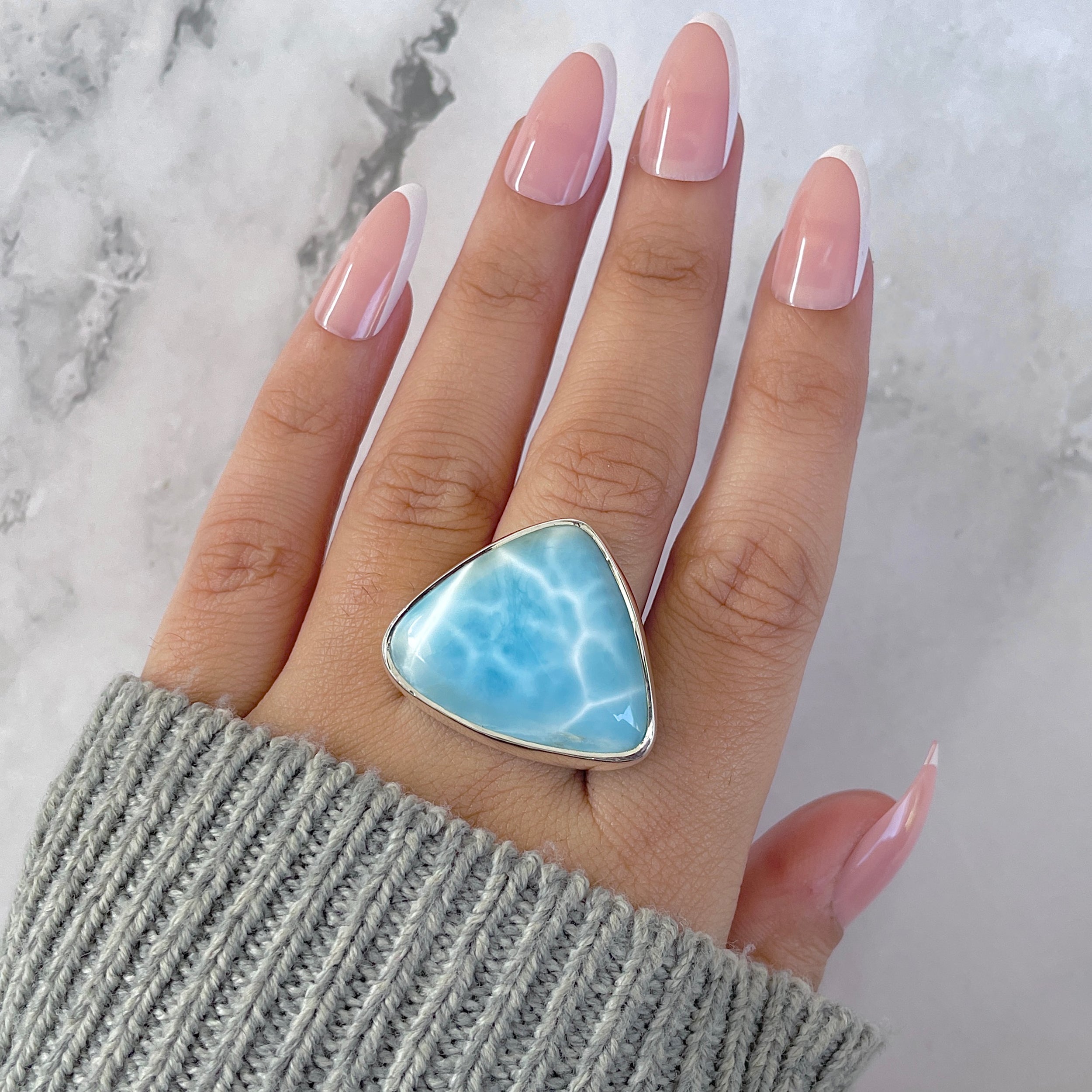 Larimar Adjustable Ring-(LAR-R-1490.)