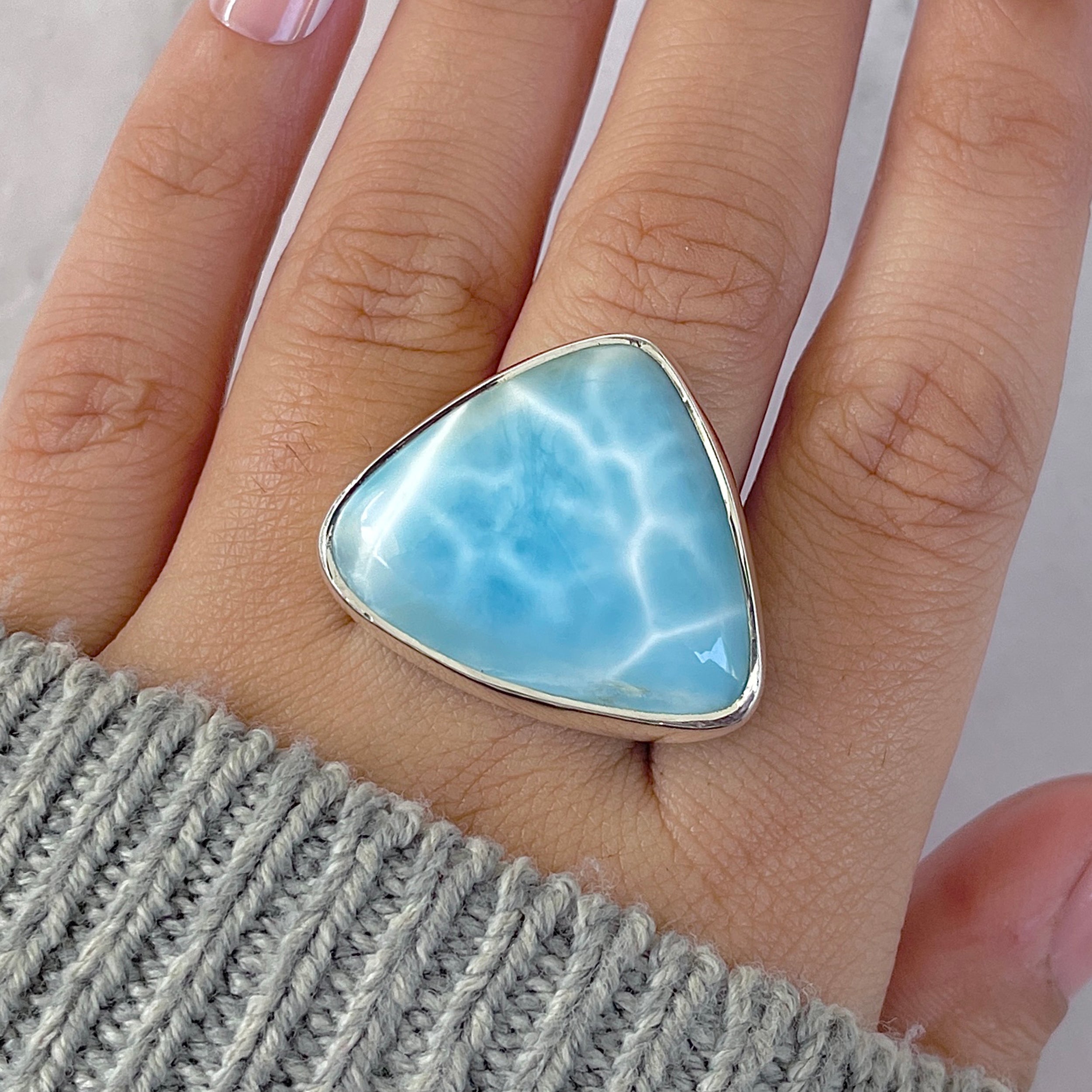 Larimar Adjustable Ring-(LAR-R-1490.)