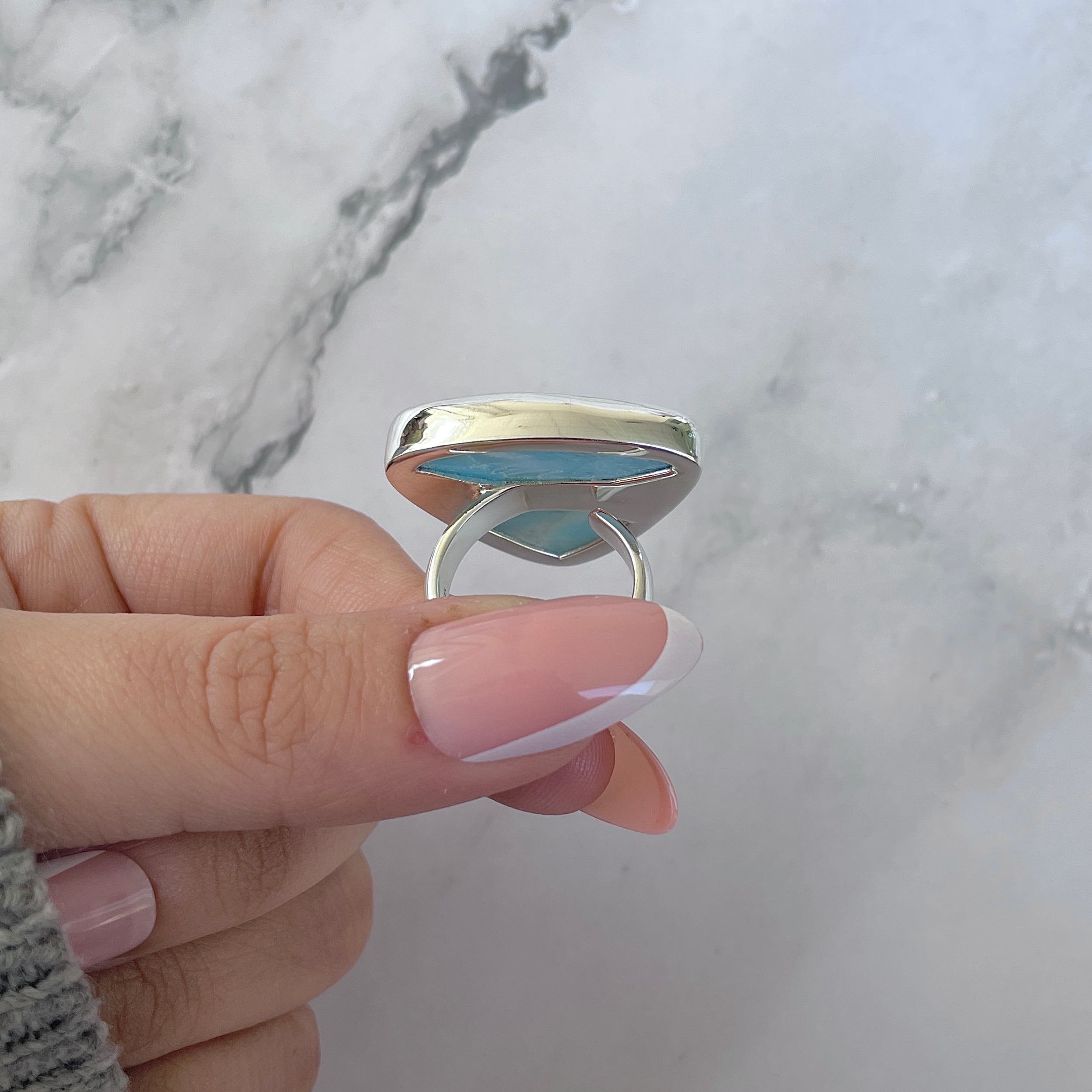 Larimar Adjustable Ring-(LAR-R-1490.)