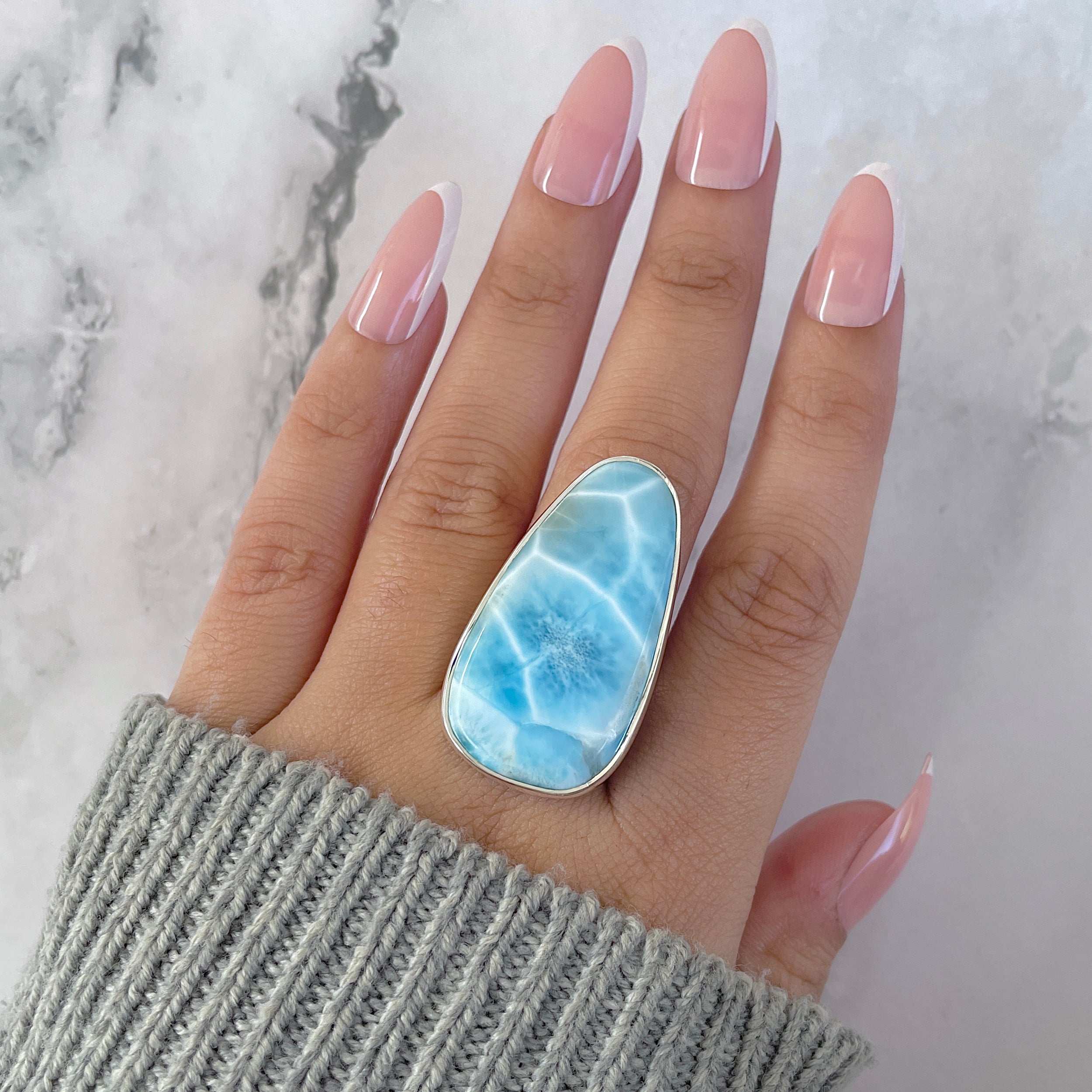 Larimar Adjustable Ring-(LAR-R-1491.)