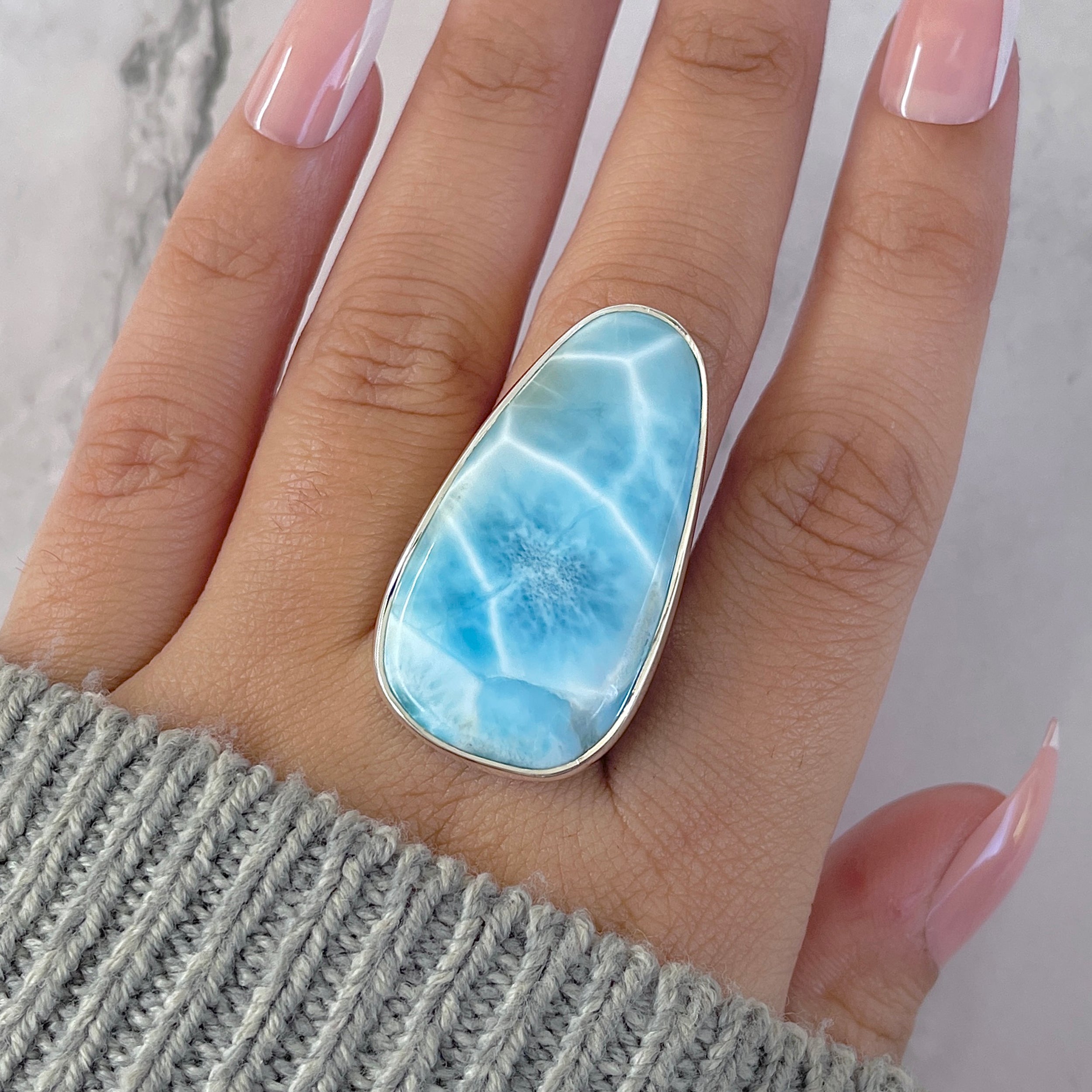 Larimar Adjustable Ring-(LAR-R-1491.)