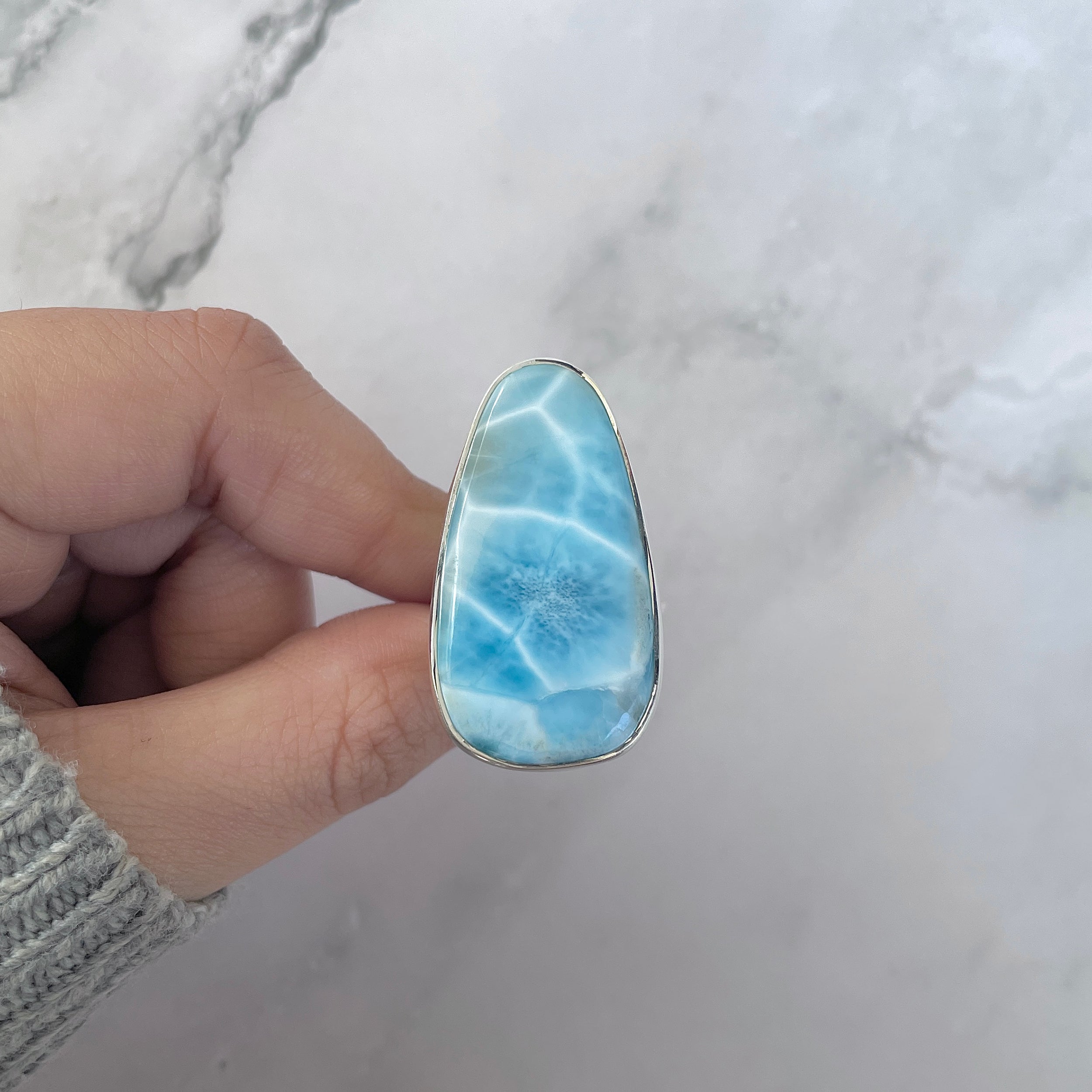 Larimar Adjustable Ring-(LAR-R-1491.)