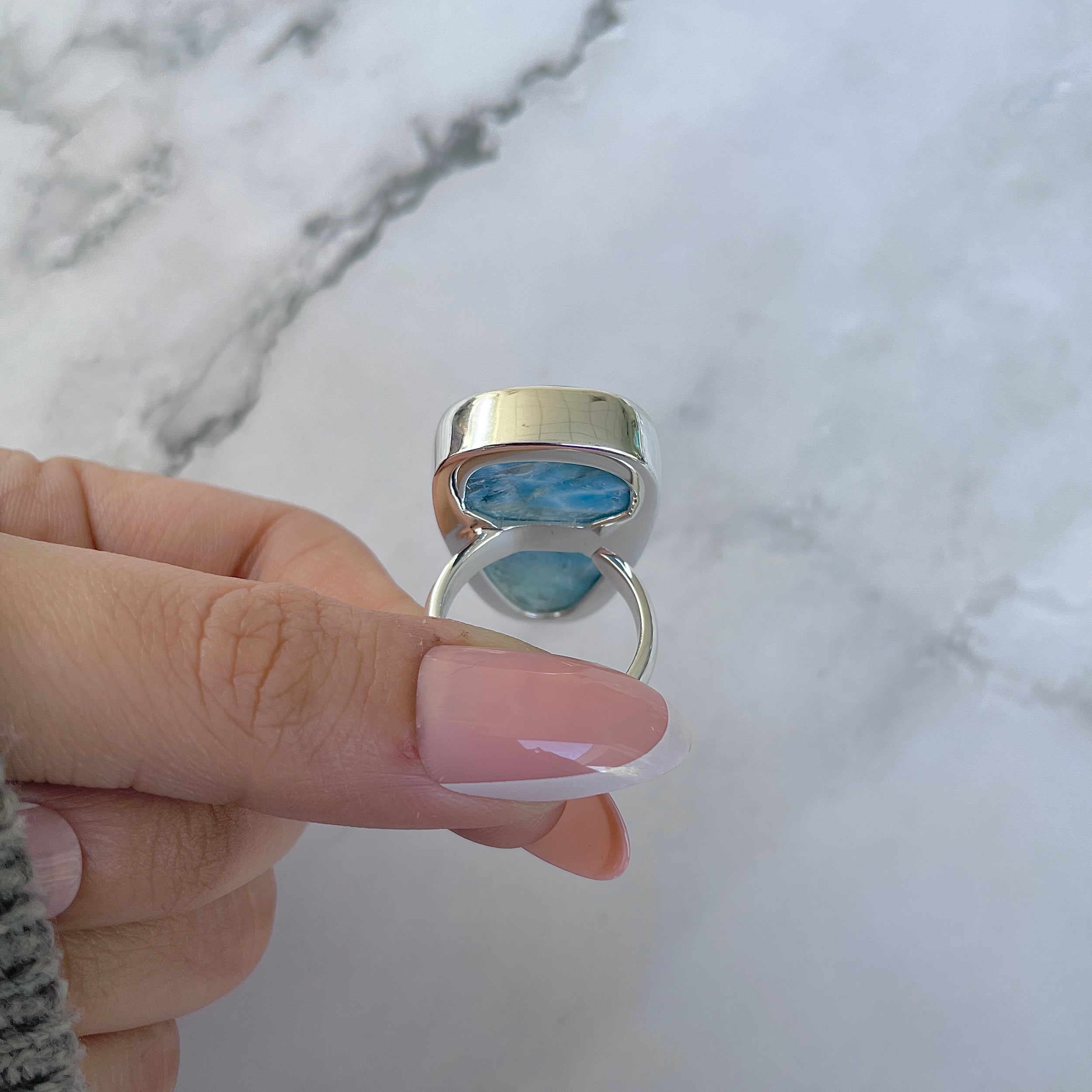 Larimar Adjustable Ring-(LAR-R-1491.)