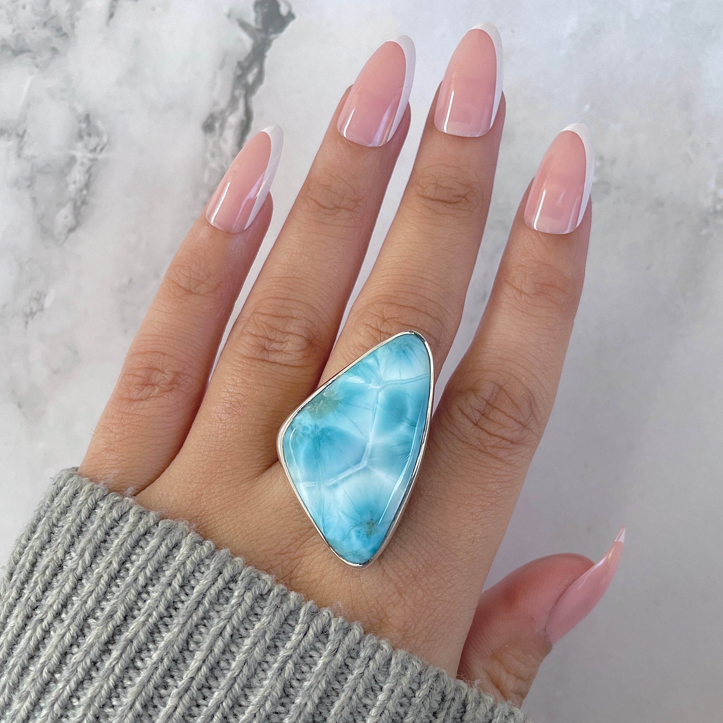 Larimar Adjustable Ring-(LAR-R-1492.)