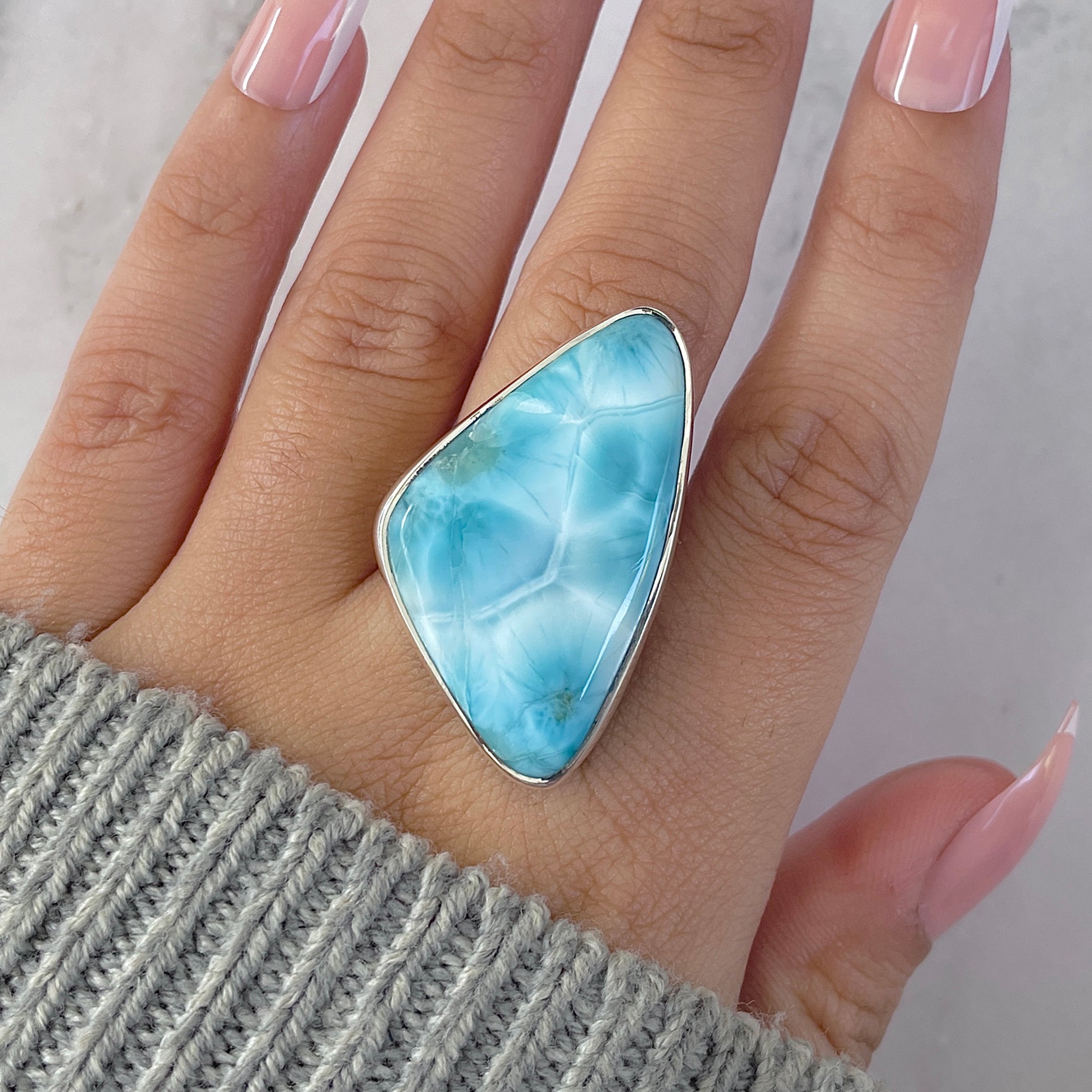 Larimar Adjustable Ring-(LAR-R-1492.)
