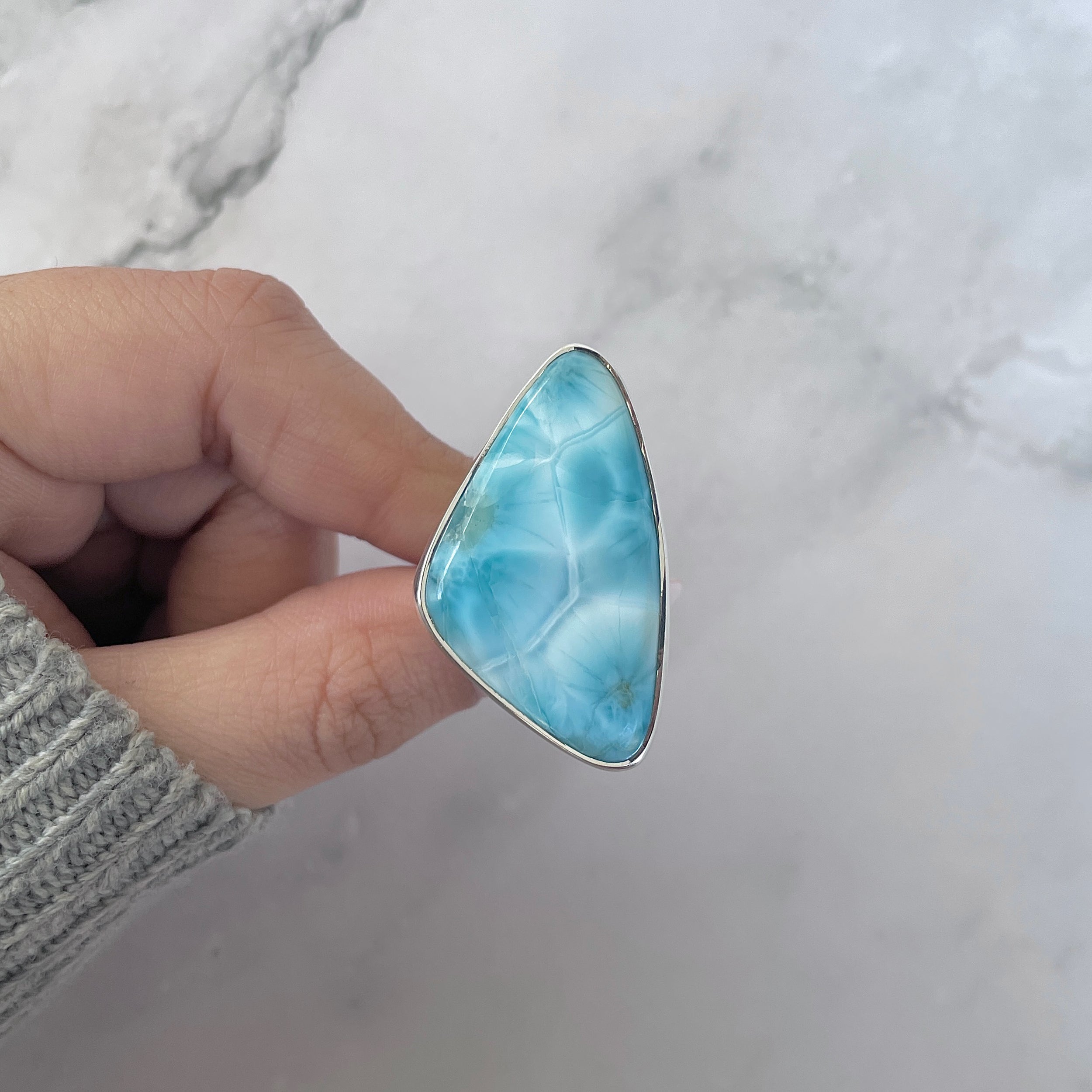 Larimar Adjustable Ring-(LAR-R-1492.)