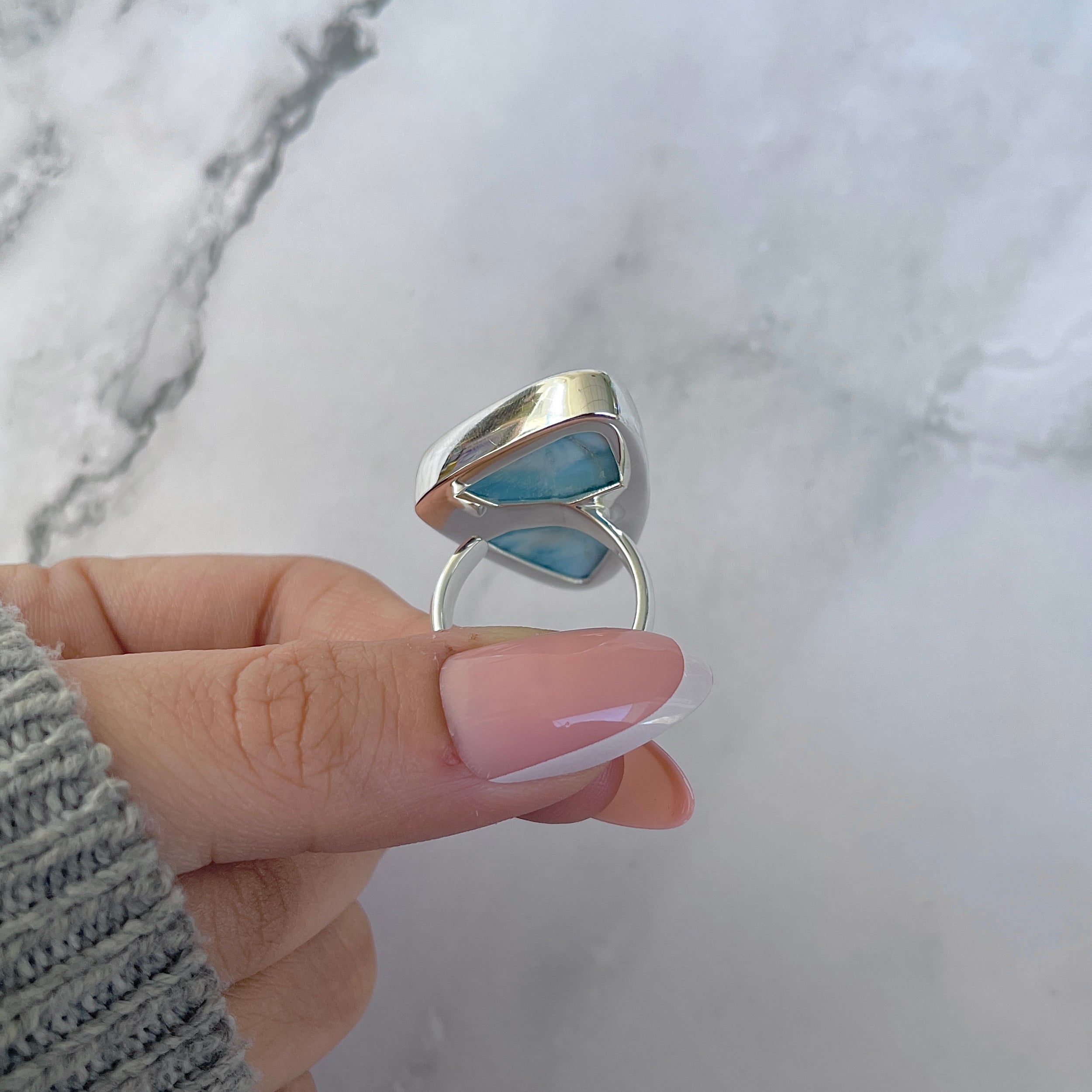 Larimar Adjustable Ring-(LAR-R-1492.)