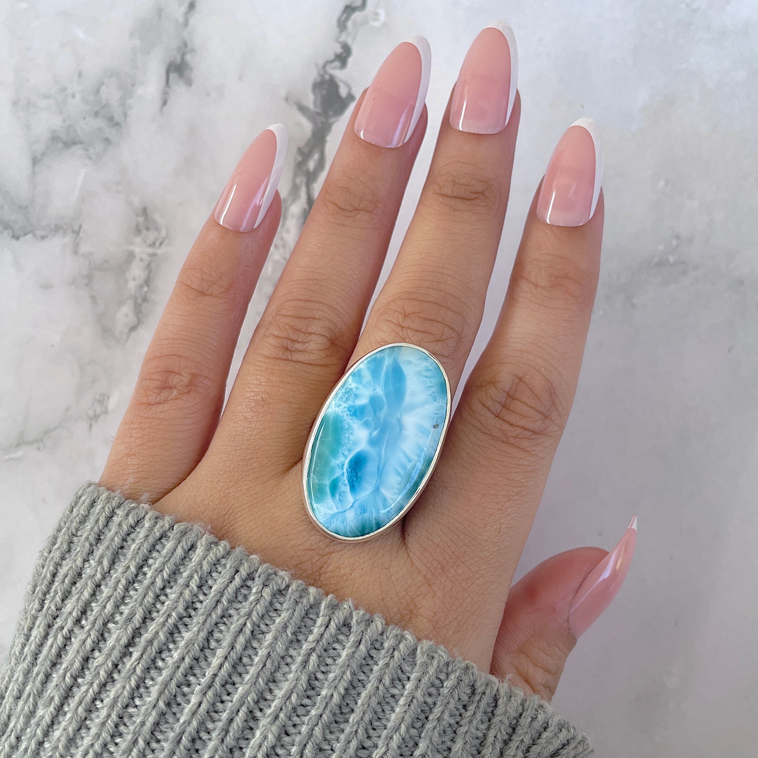 Larimar Adjustable Ring-(LAR-R-1493.)