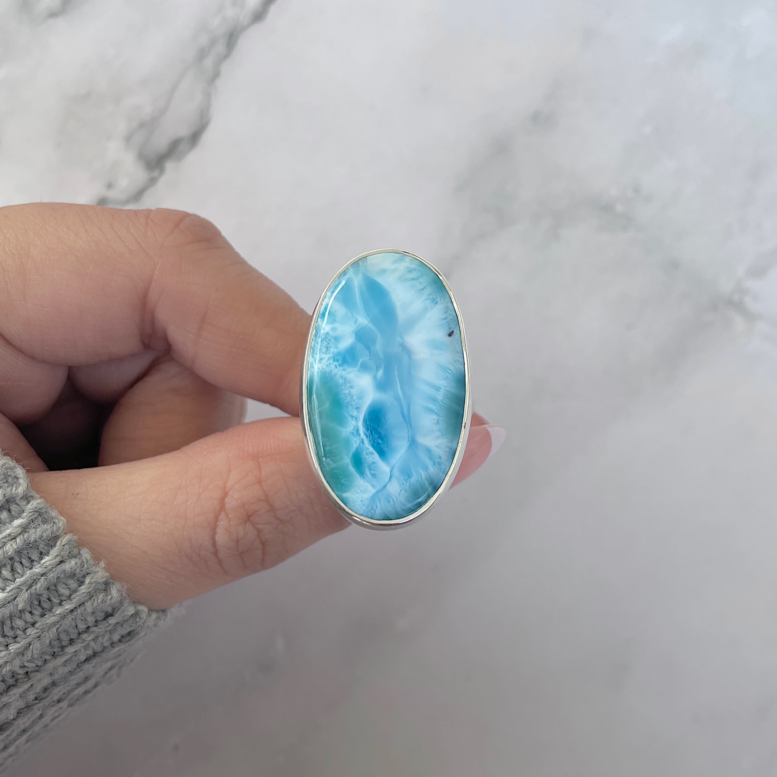 Larimar Adjustable Ring-(LAR-R-1493.)