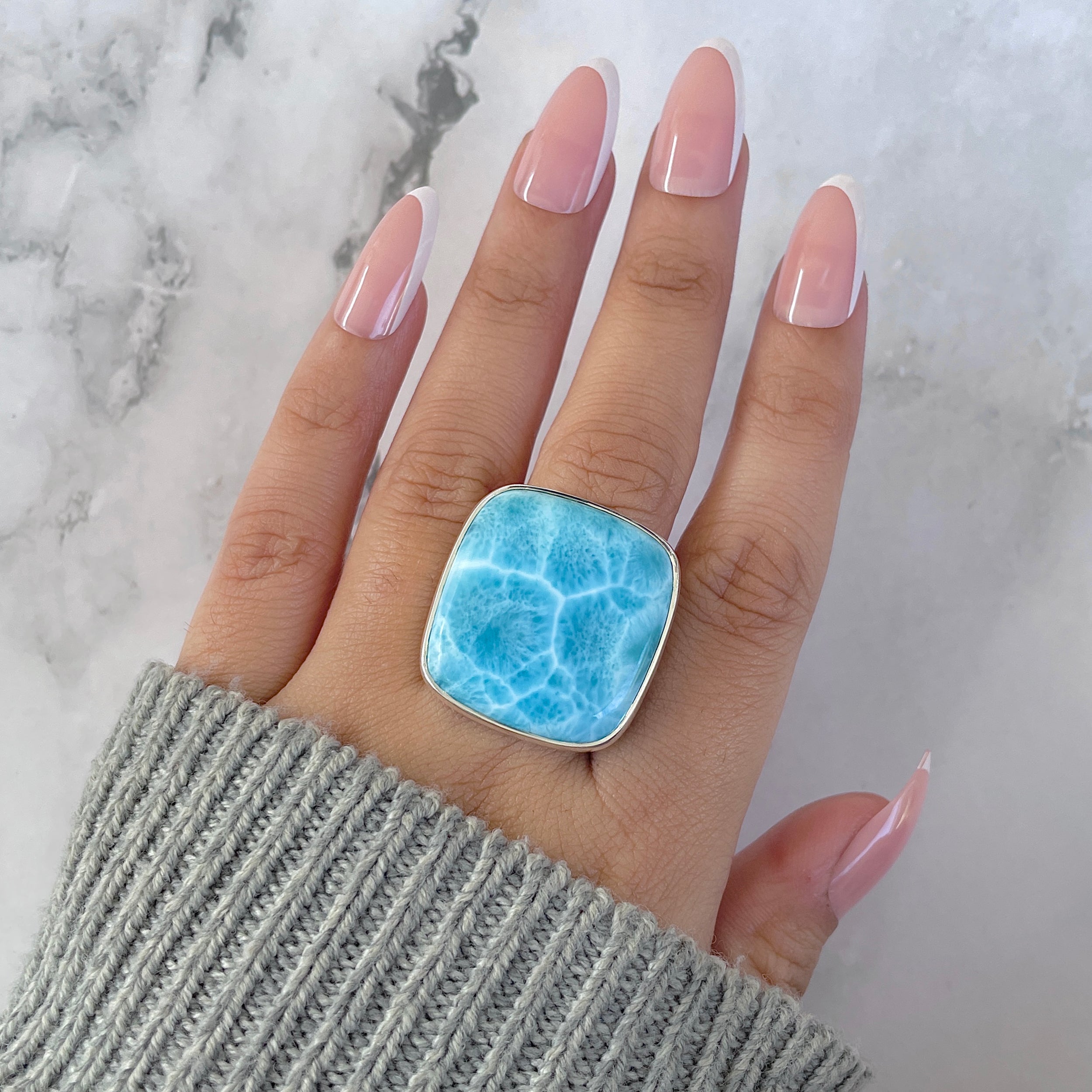 Larimar Adjustable Ring-(LAR-R-1494.)