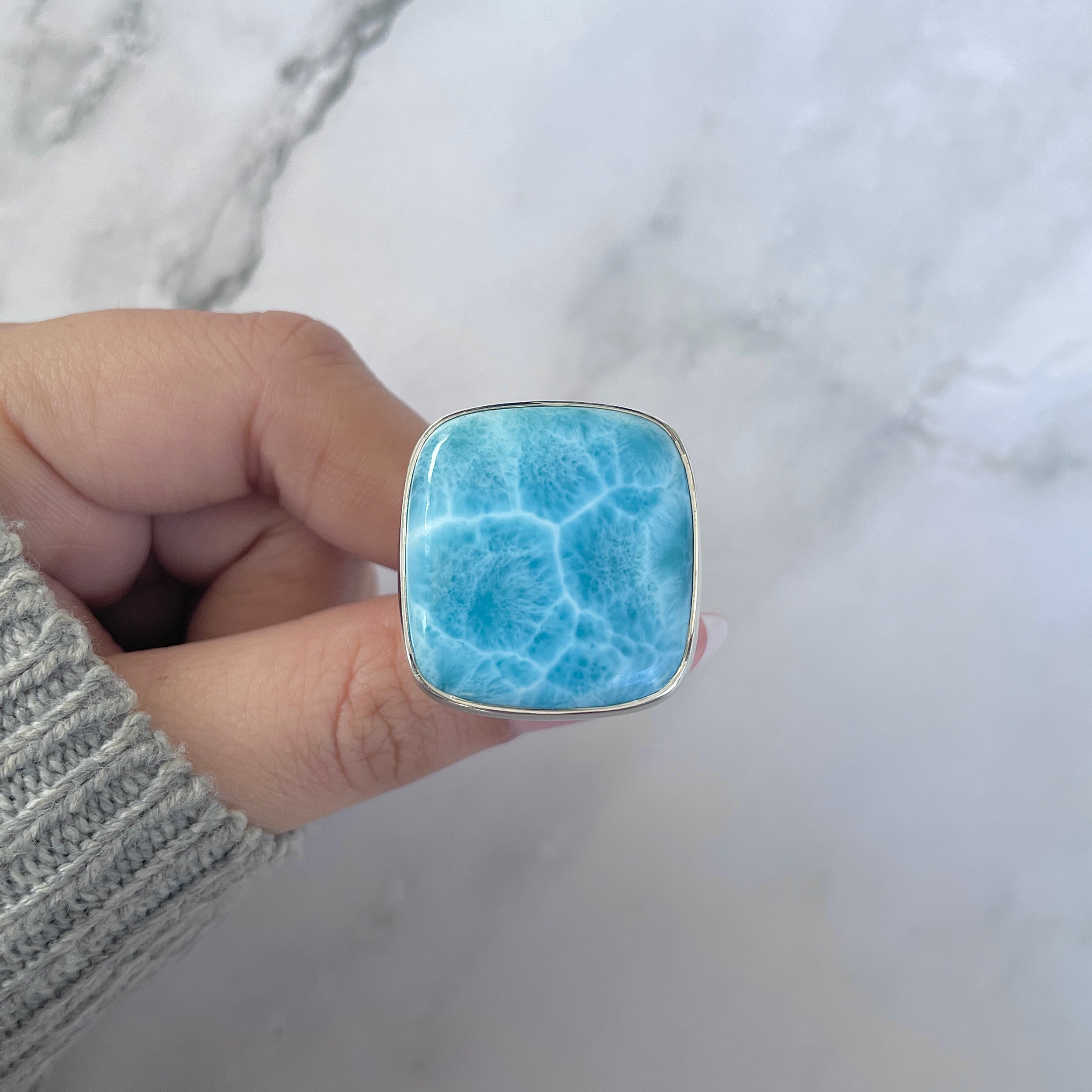 Larimar Adjustable Ring-(LAR-R-1494.)