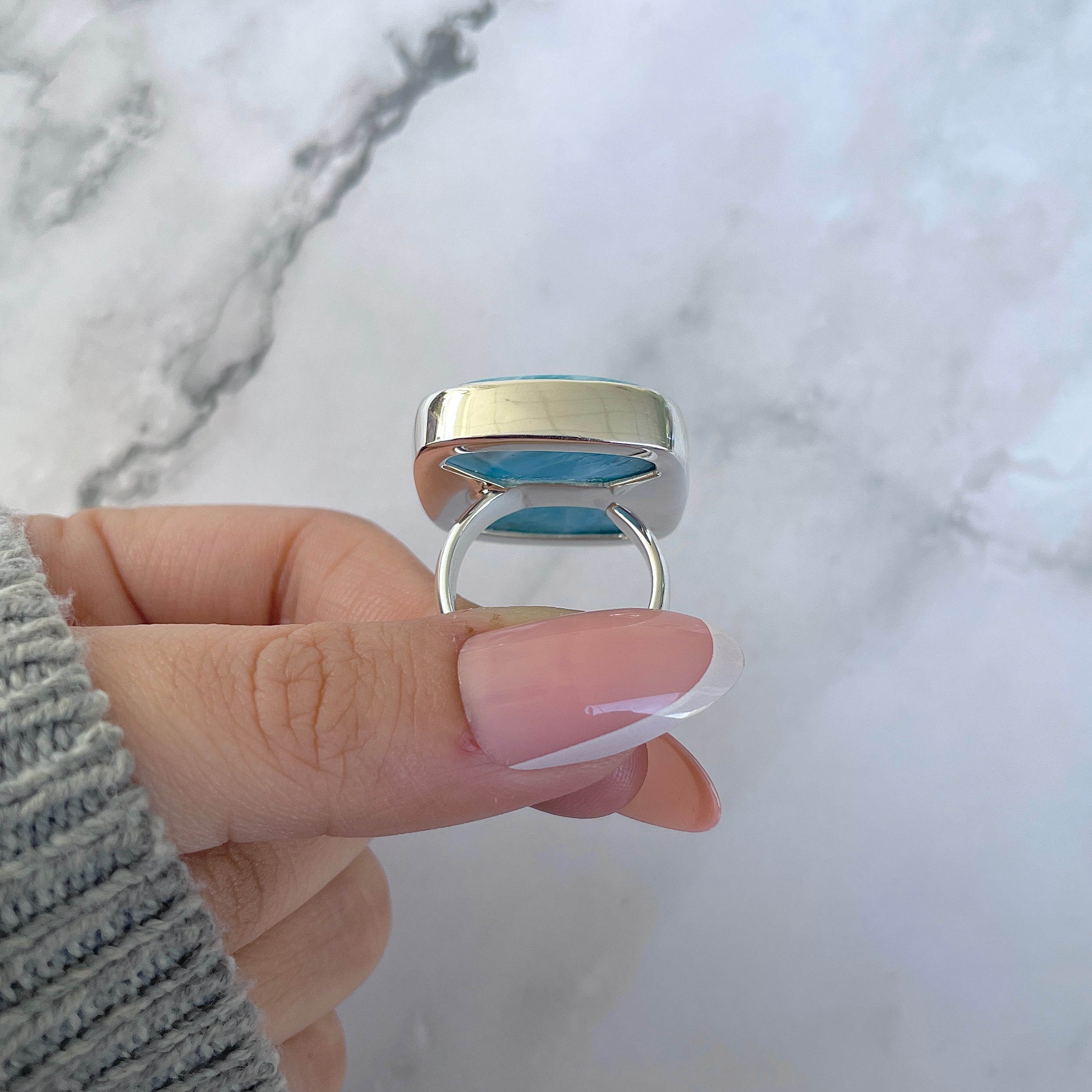 Larimar Adjustable Ring-(LAR-R-1494.)