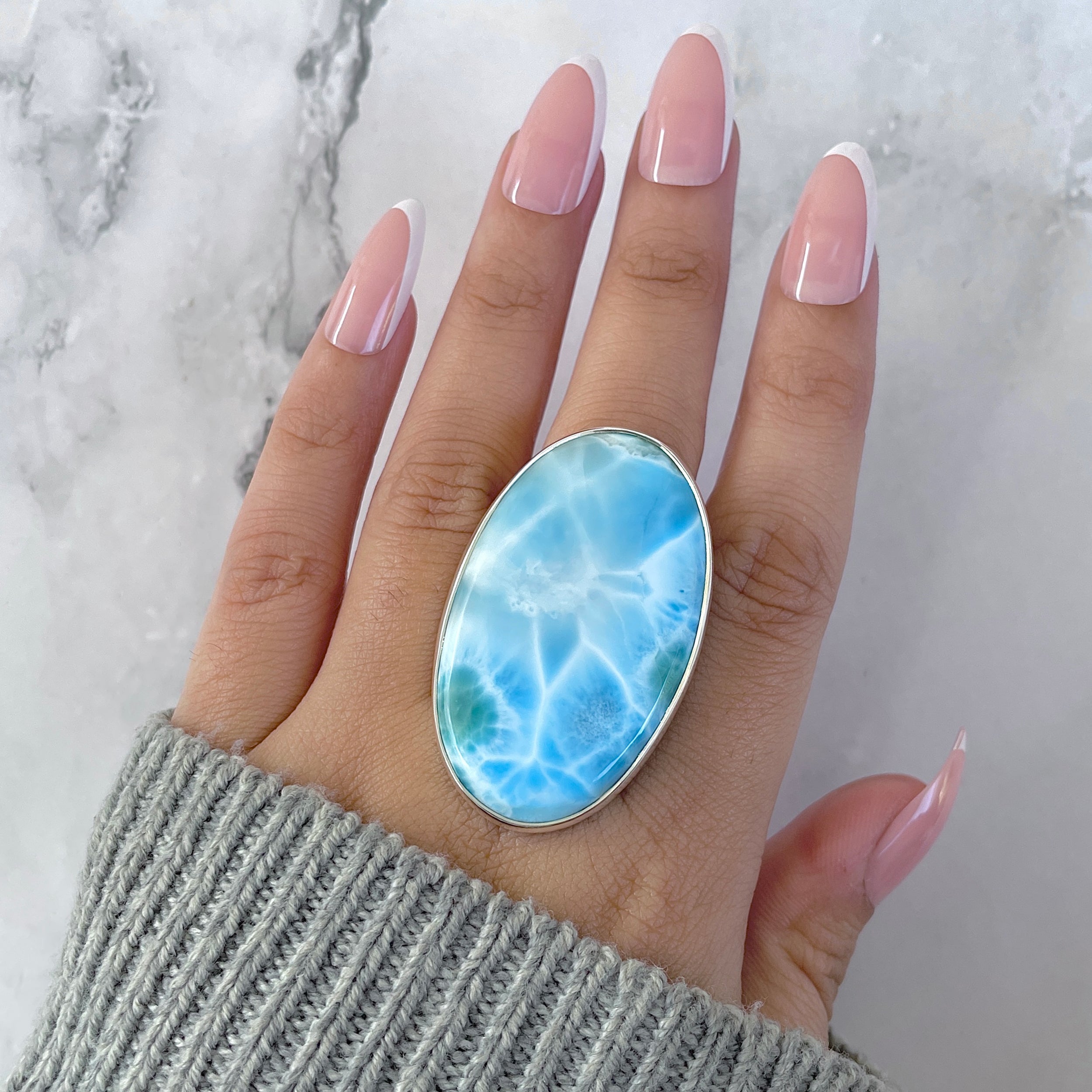 Larimar Adjustable Ring-(LAR-R-1495.)