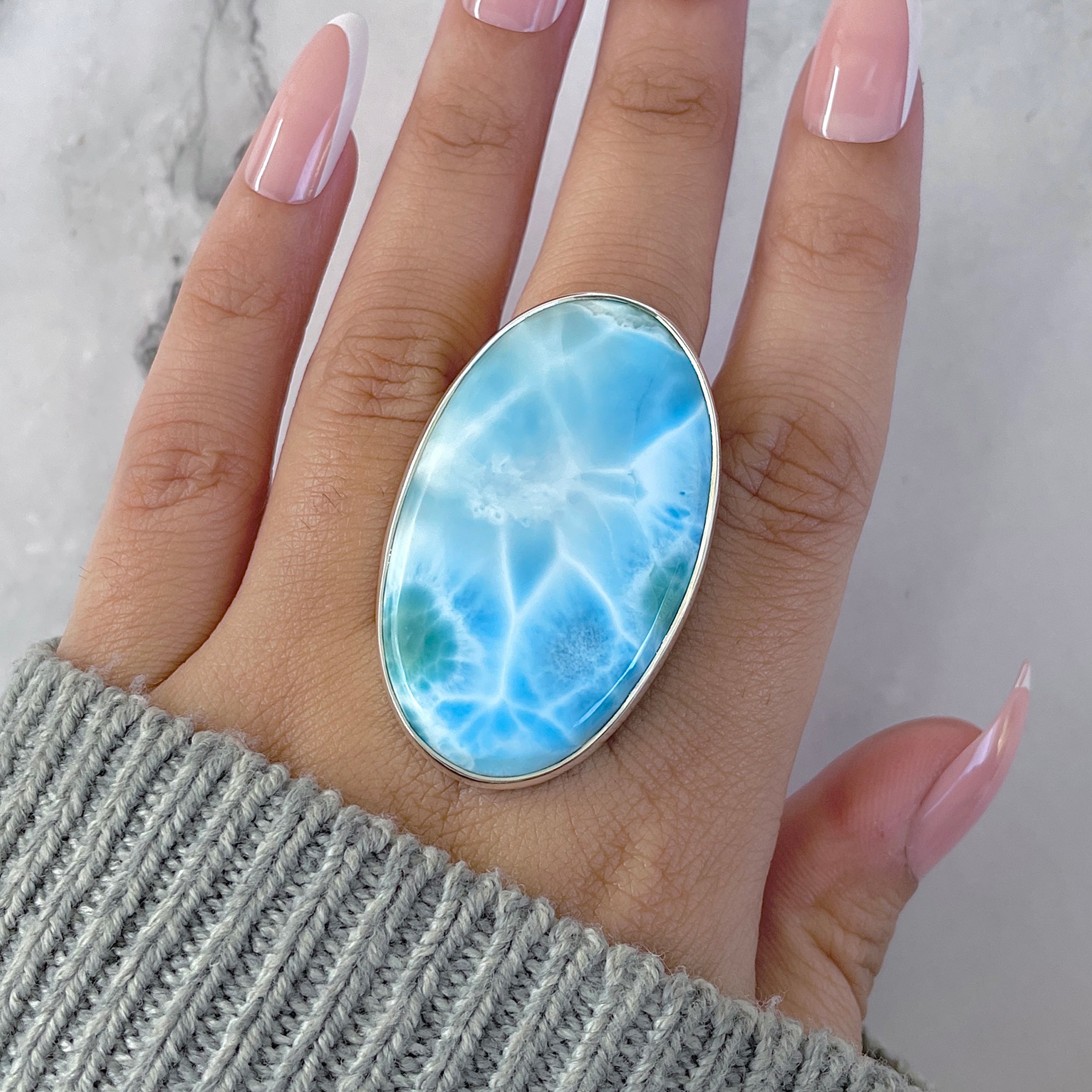 Larimar Adjustable Ring-(LAR-R-1495.)
