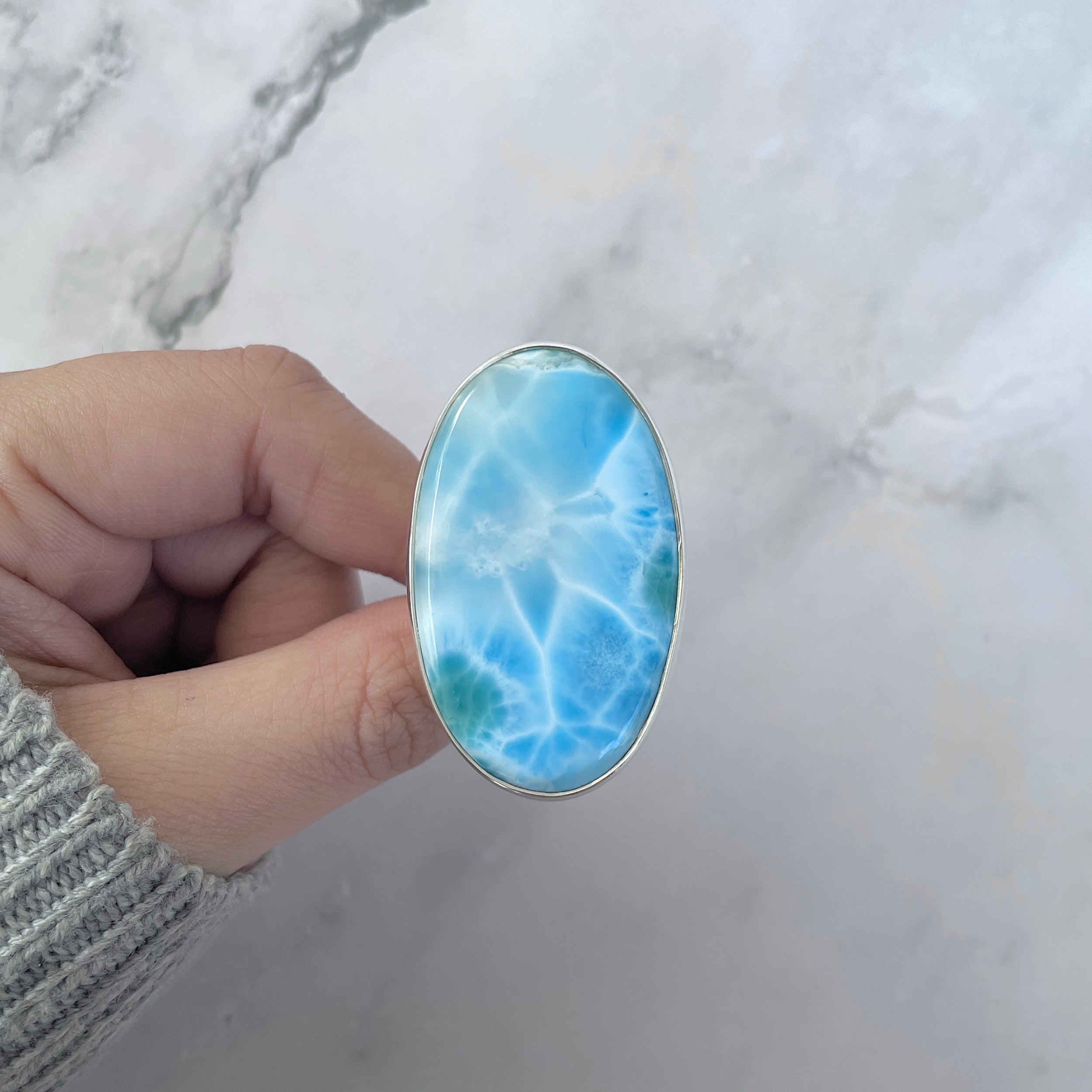 Larimar Adjustable Ring-(LAR-R-1495.)
