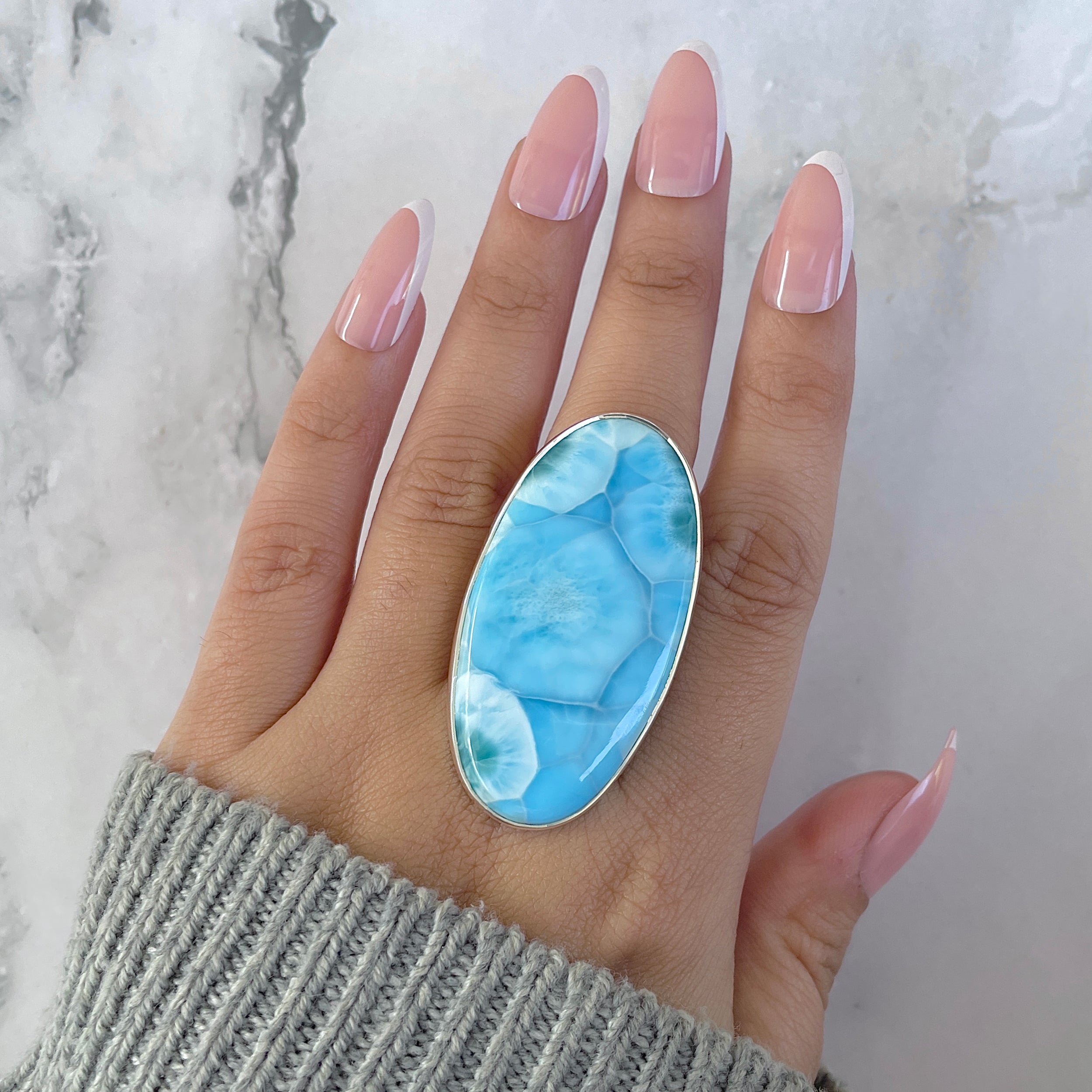 Larimar Adjustable Ring-(LAR-R-1496.)