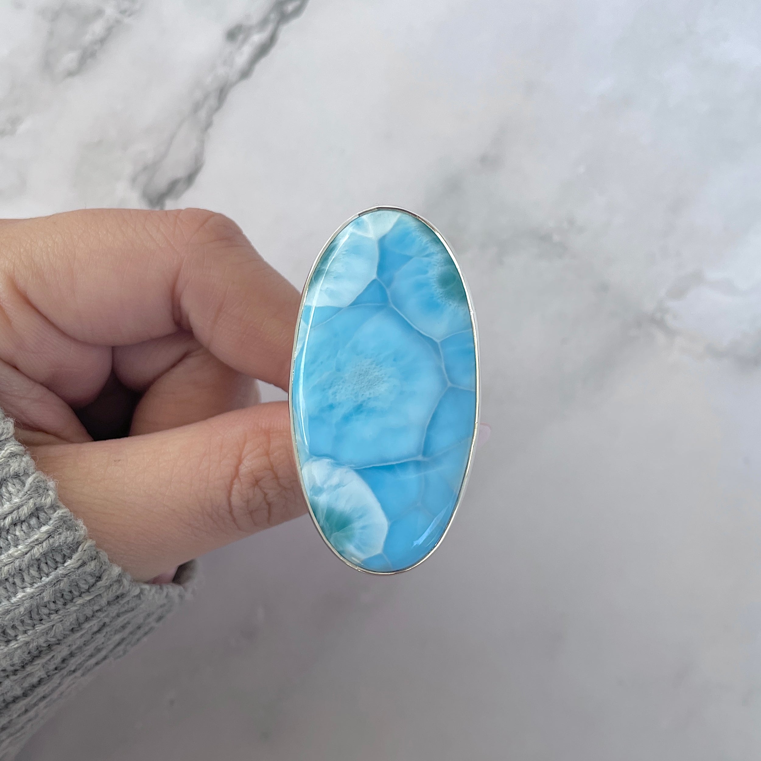 Larimar Adjustable Ring-(LAR-R-1496.)