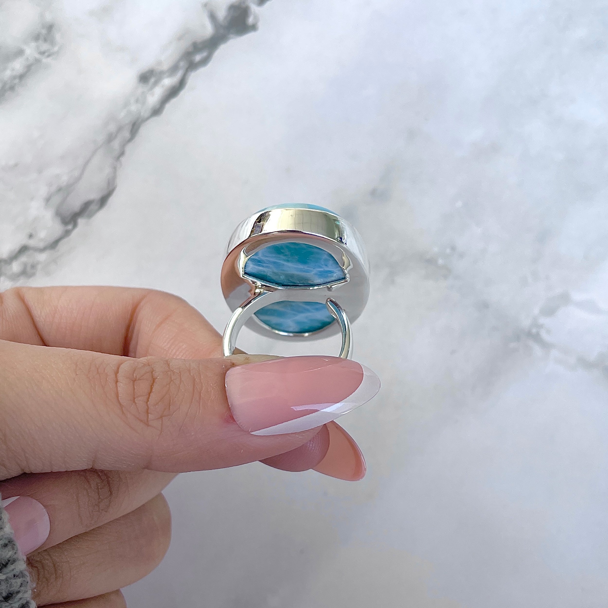 Larimar Adjustable Ring-(LAR-R-1496.)