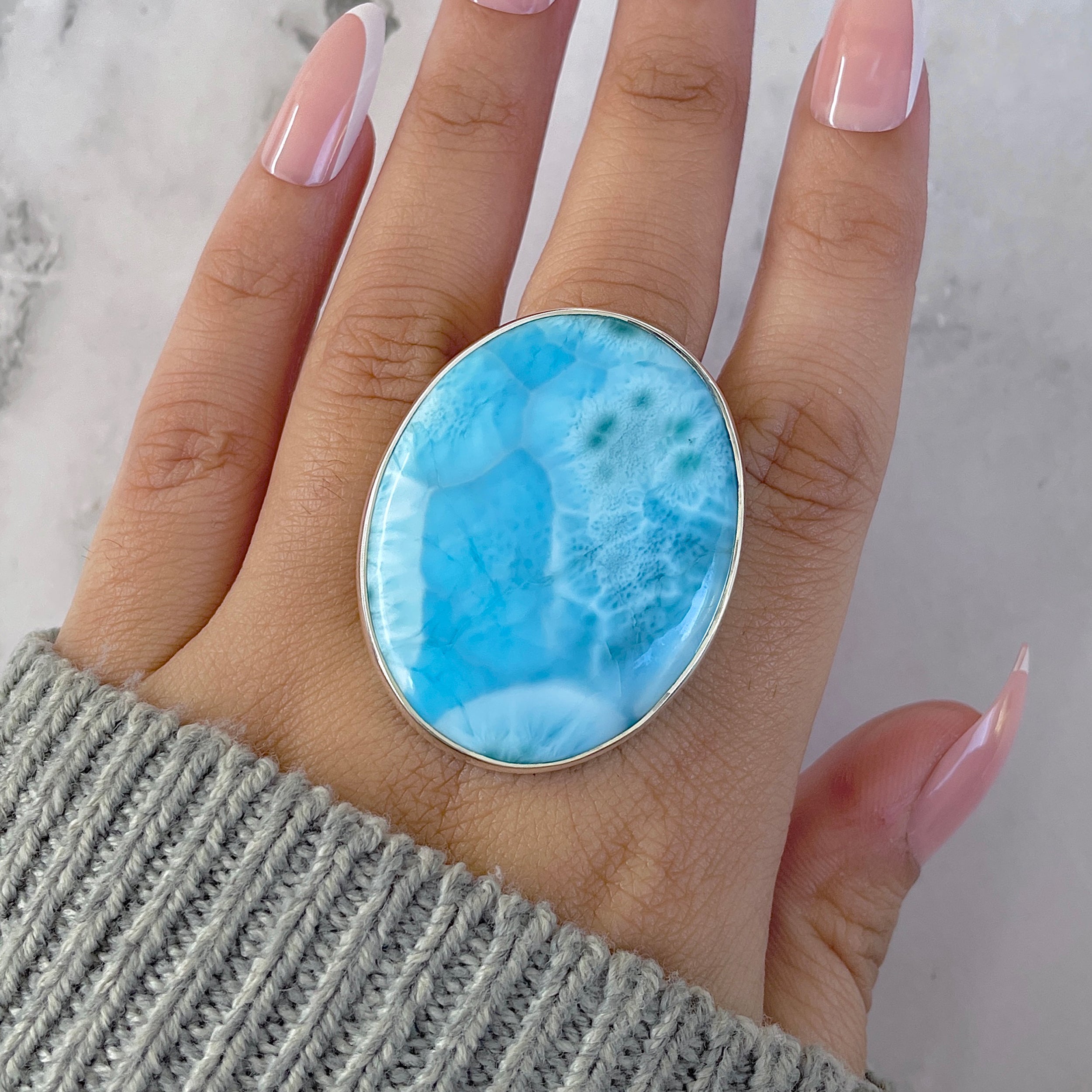Larimar Adjustable Ring-(LAR-R-1497.)