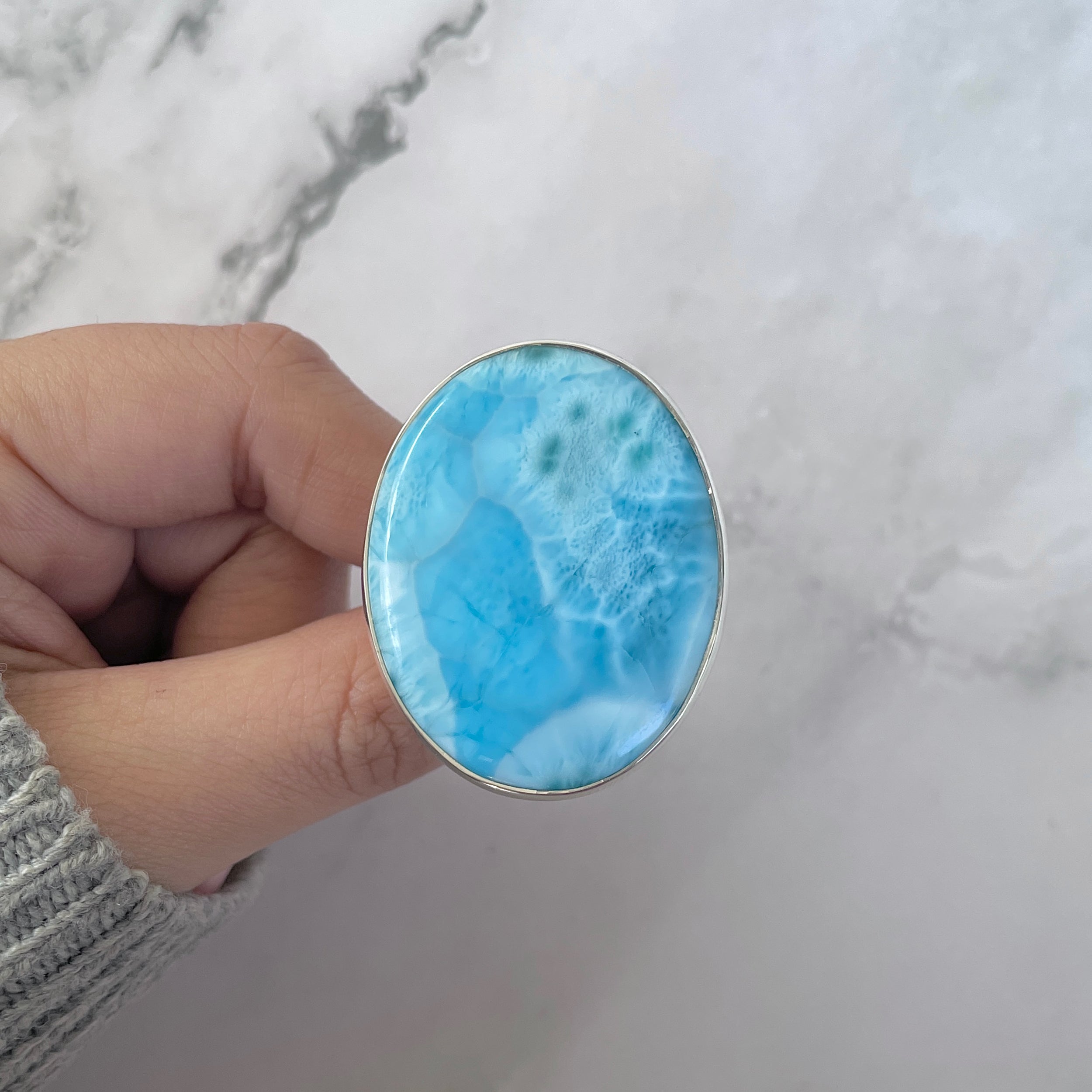 Larimar Adjustable Ring-(LAR-R-1497.)