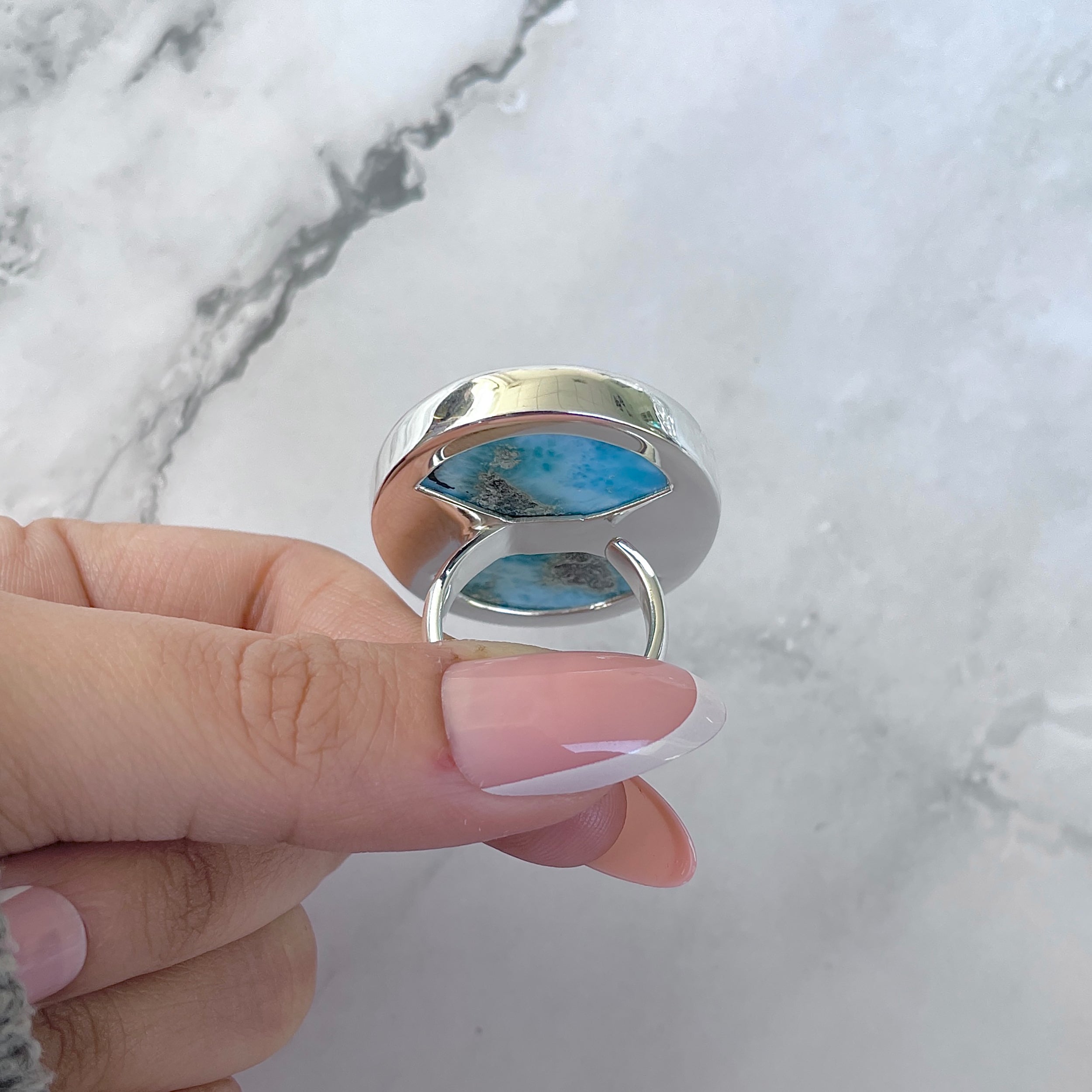 Larimar Adjustable Ring-(LAR-R-1497.)