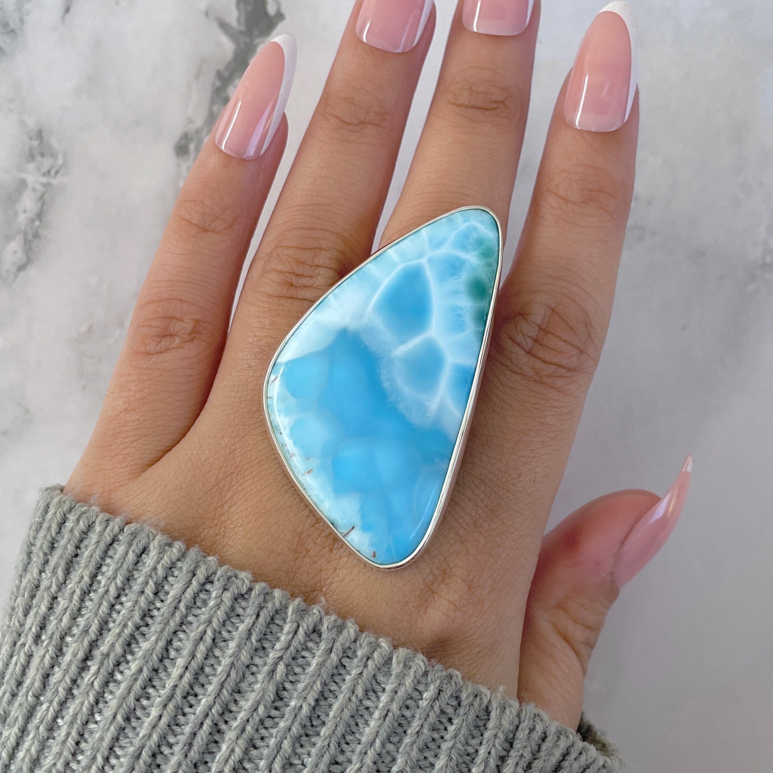 Larimar Adjustable Ring-(LAR-R-1498.)