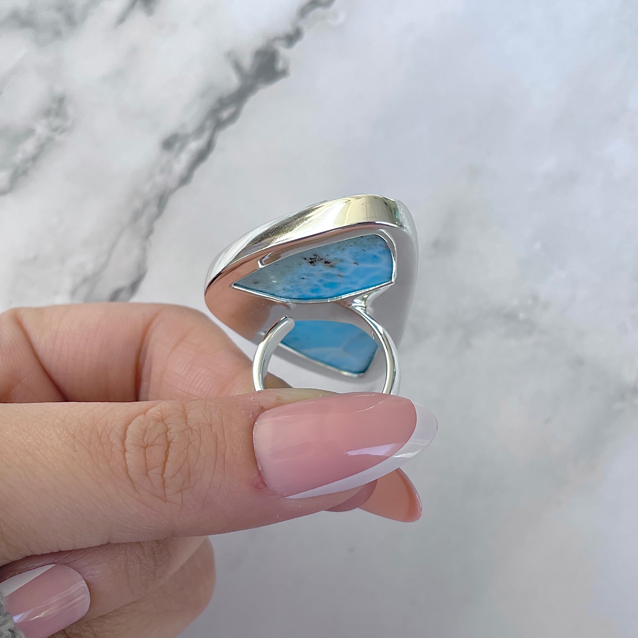 Larimar Adjustable Ring-(LAR-R-1498.)