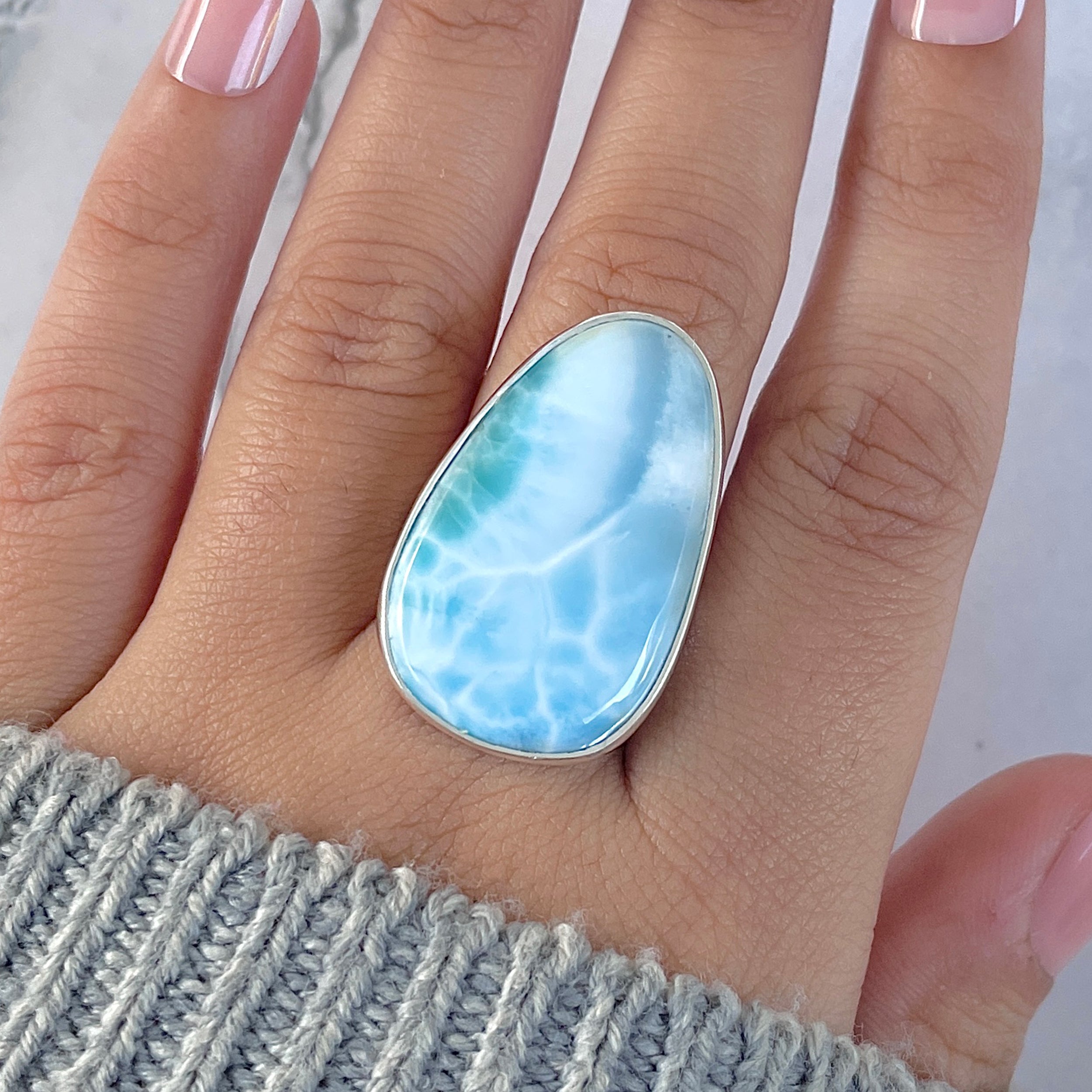 Larimar Adjustable Ring-(LAR-R-1501.)
