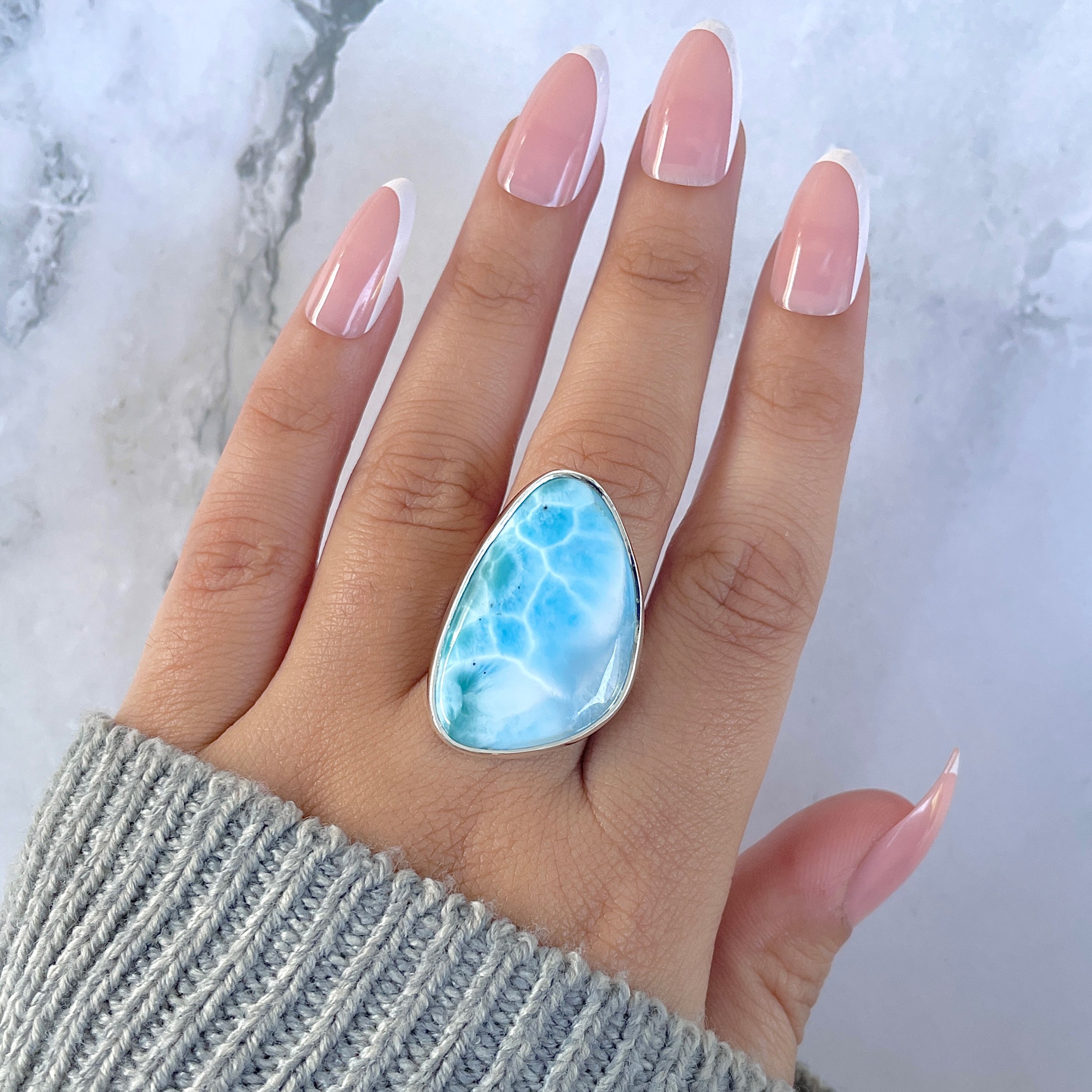 Larimar Adjustable Ring-(LAR-R-1502.)