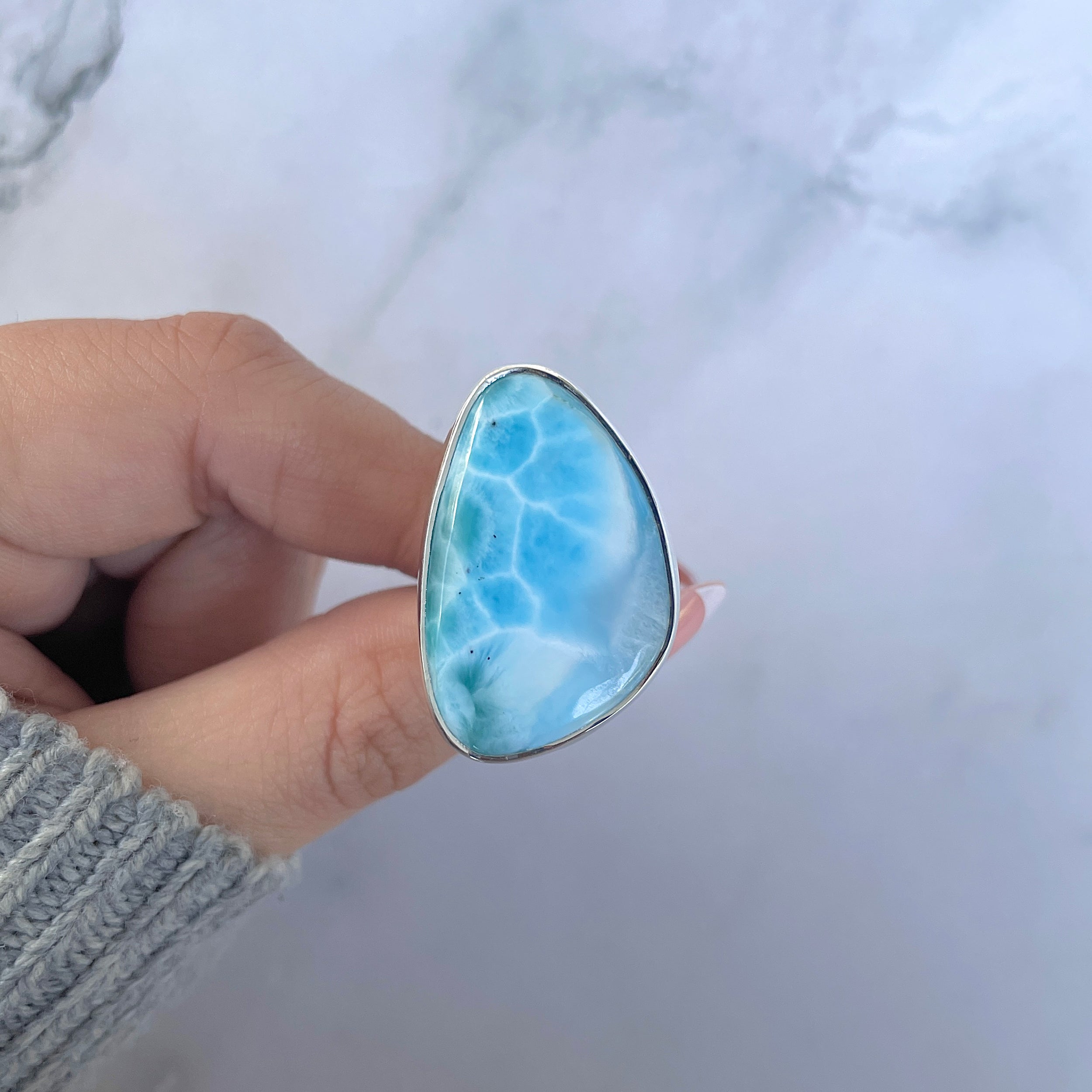 Larimar Adjustable Ring-(LAR-R-1502.)