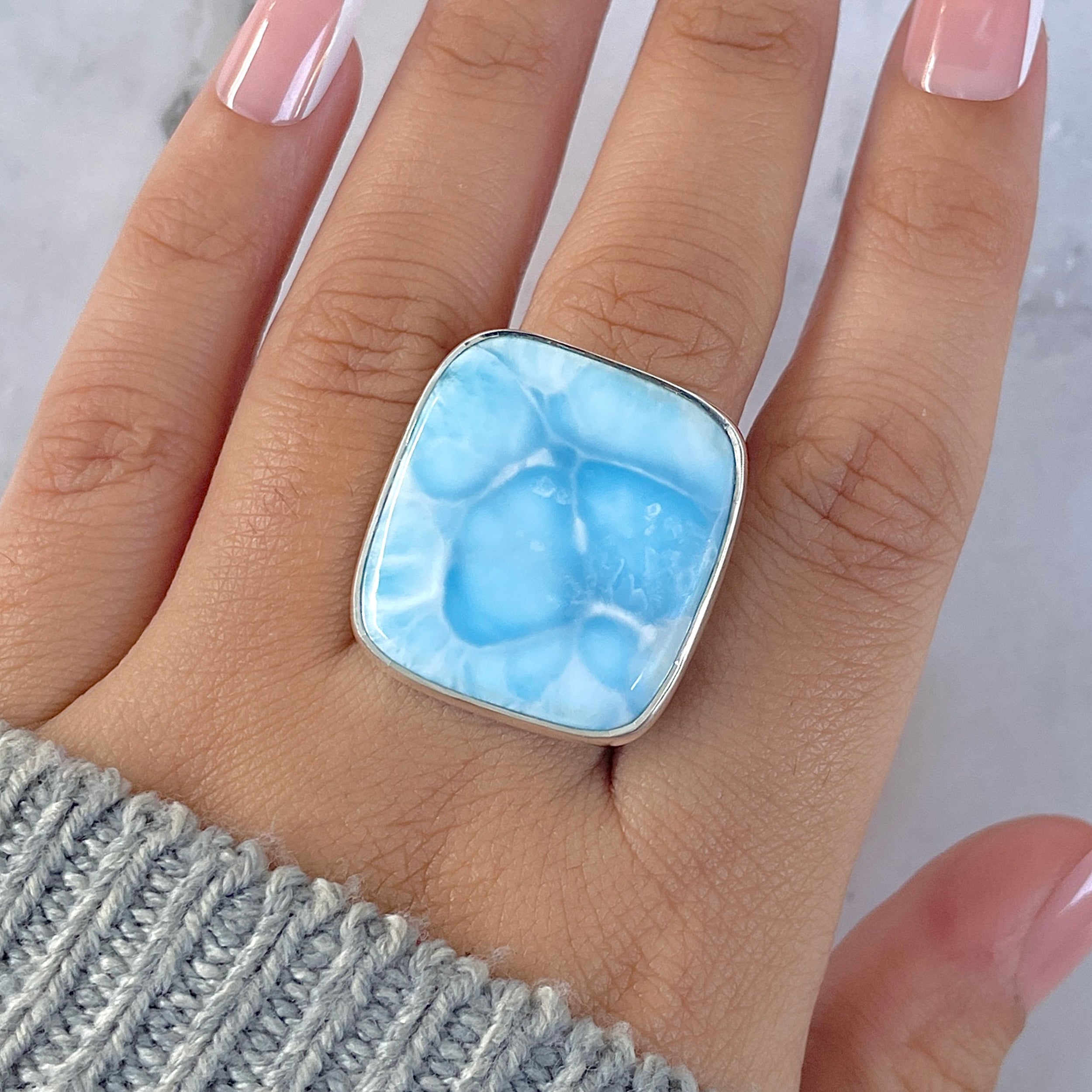 Larimar Adjustable Ring-(LAR-R-1503.)