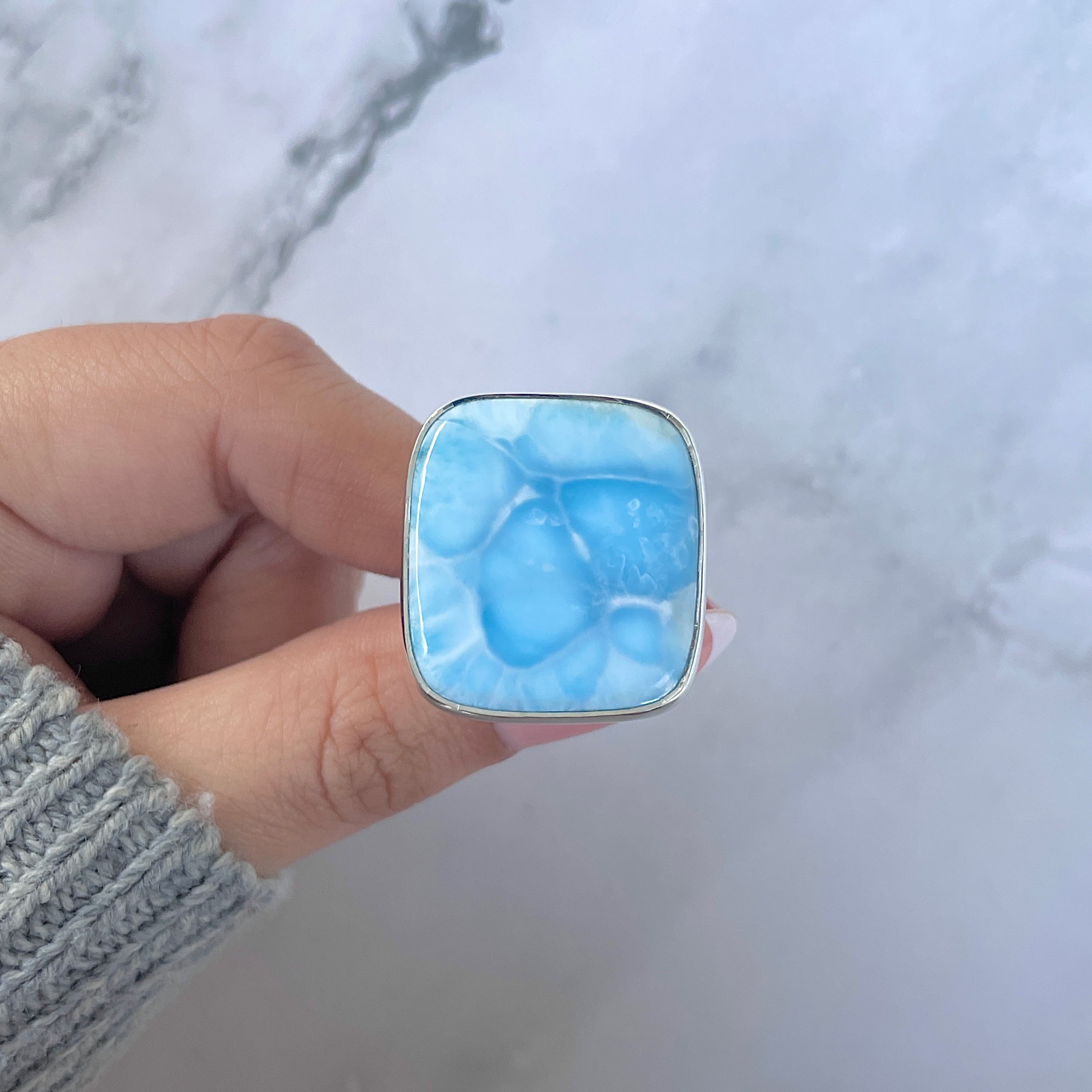 Larimar Adjustable Ring-(LAR-R-1503.)