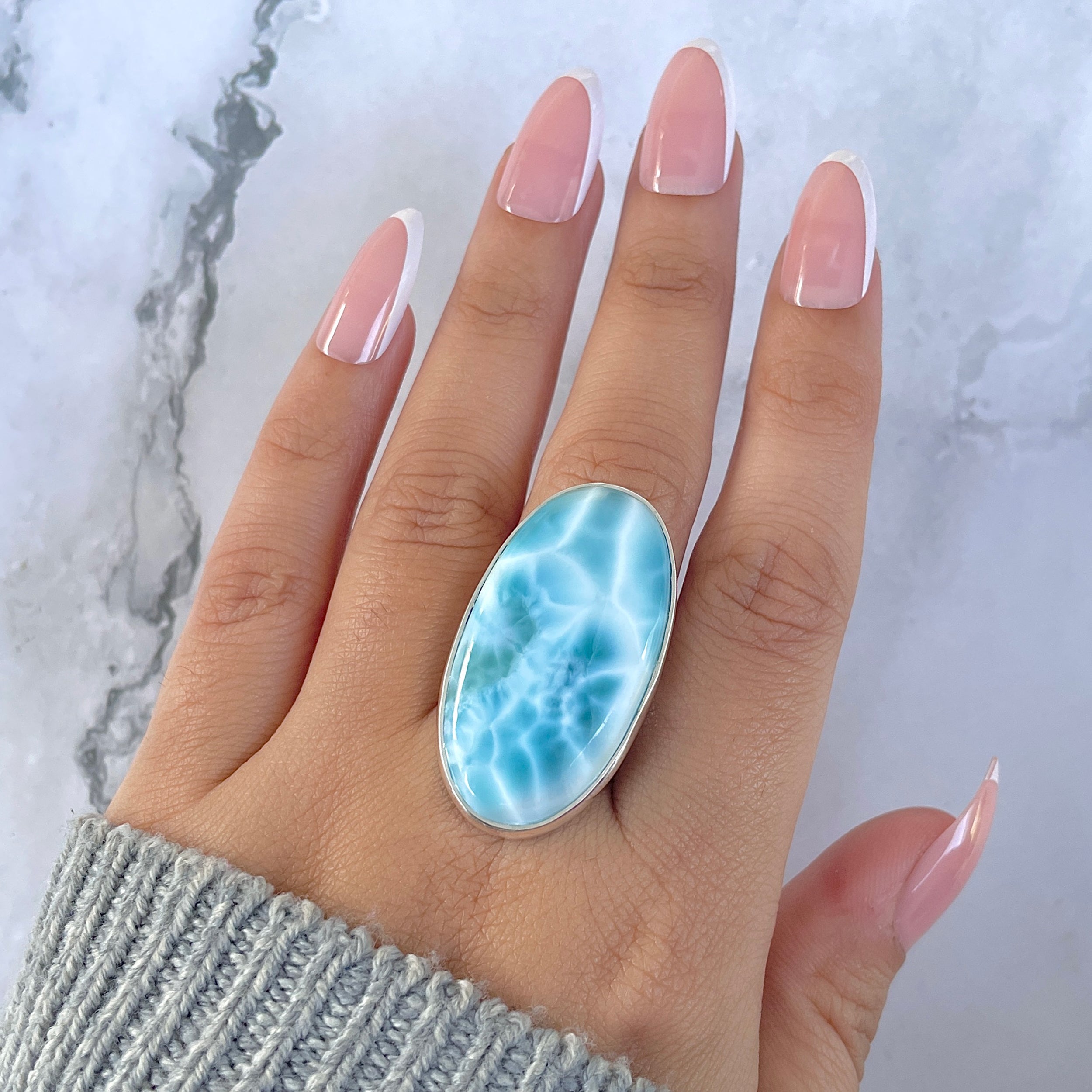 Larimar Adjustable Ring-(LAR-R-1504.)
