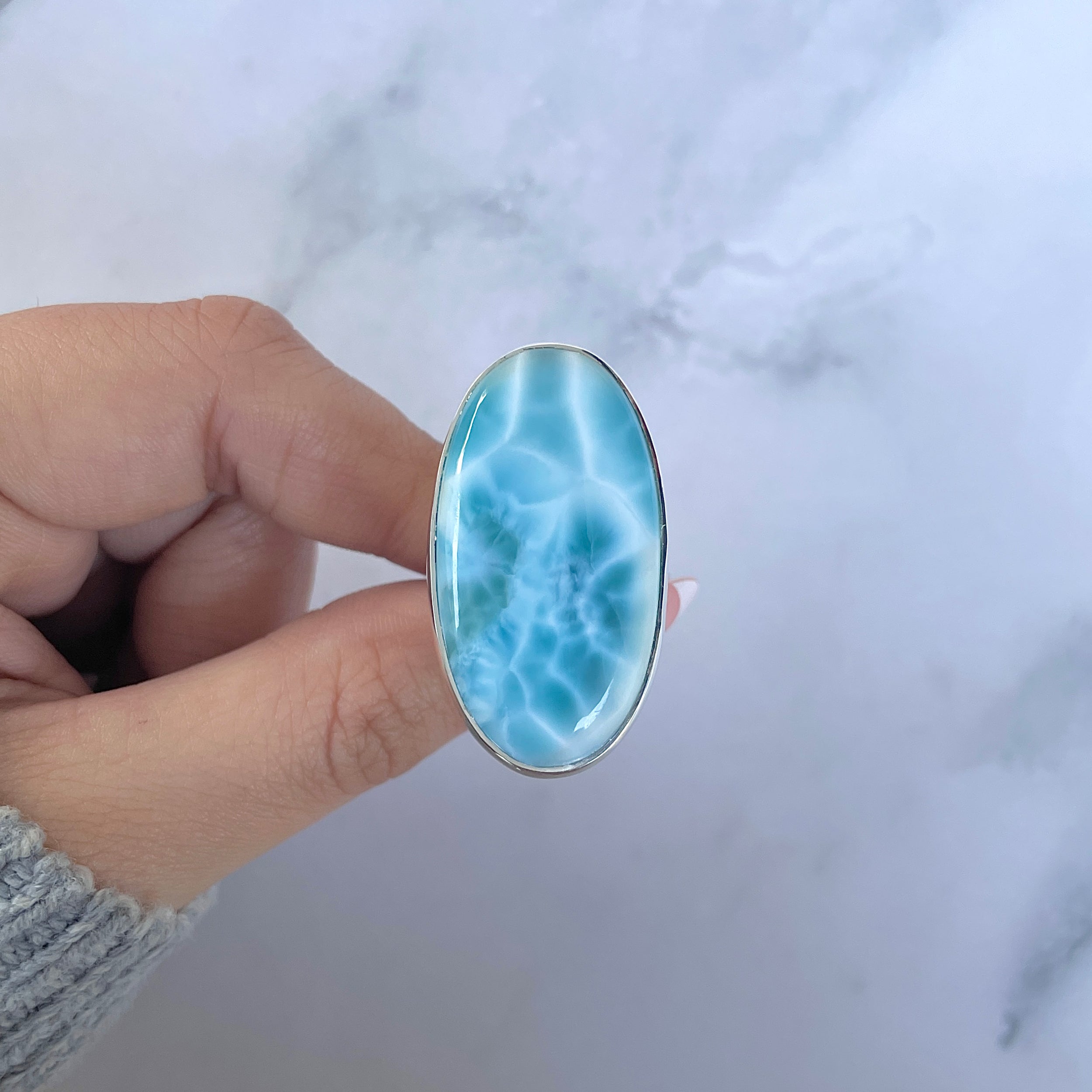 Larimar Adjustable Ring-(LAR-R-1504.)