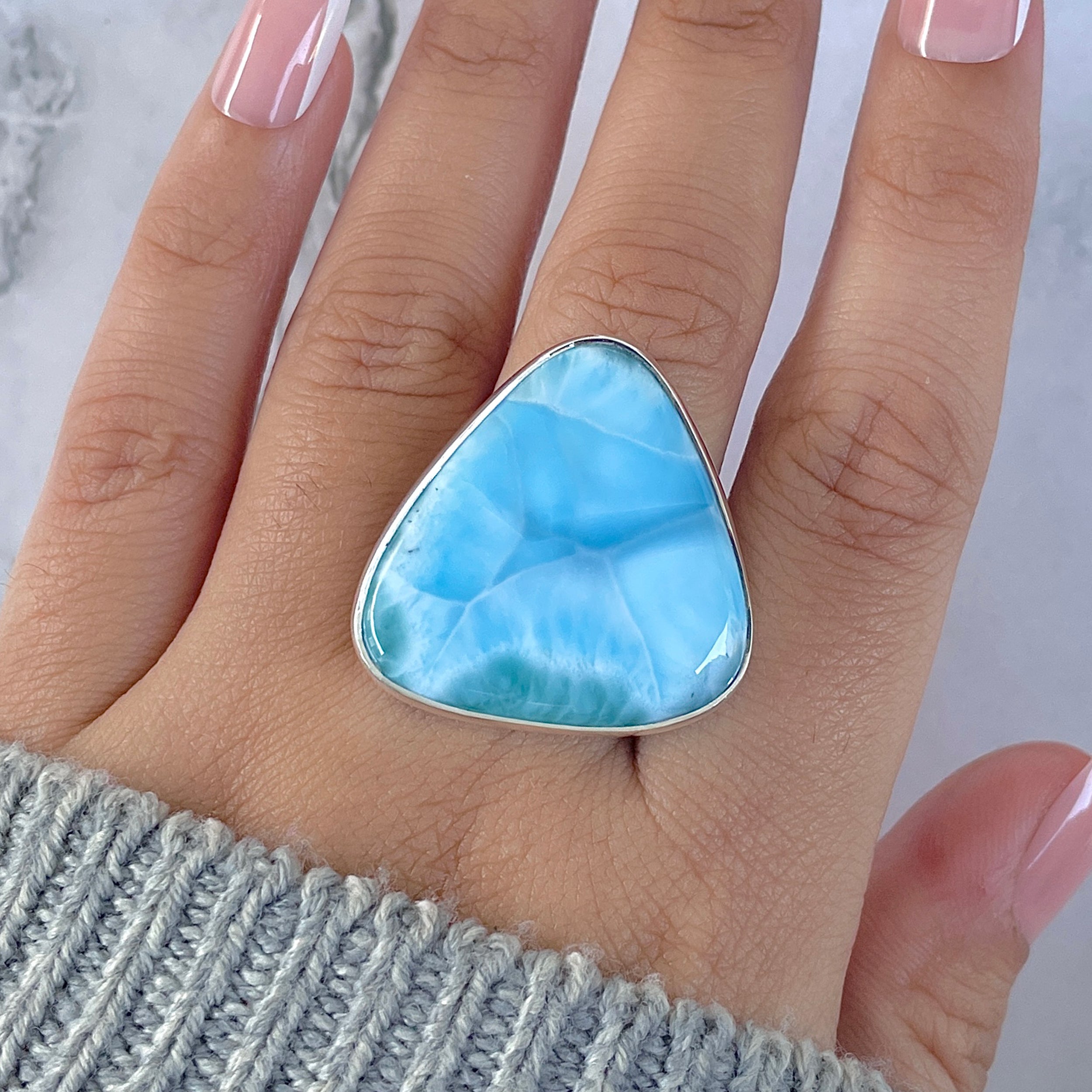Larimar Adjustable Ring-(LAR-R-1505.)