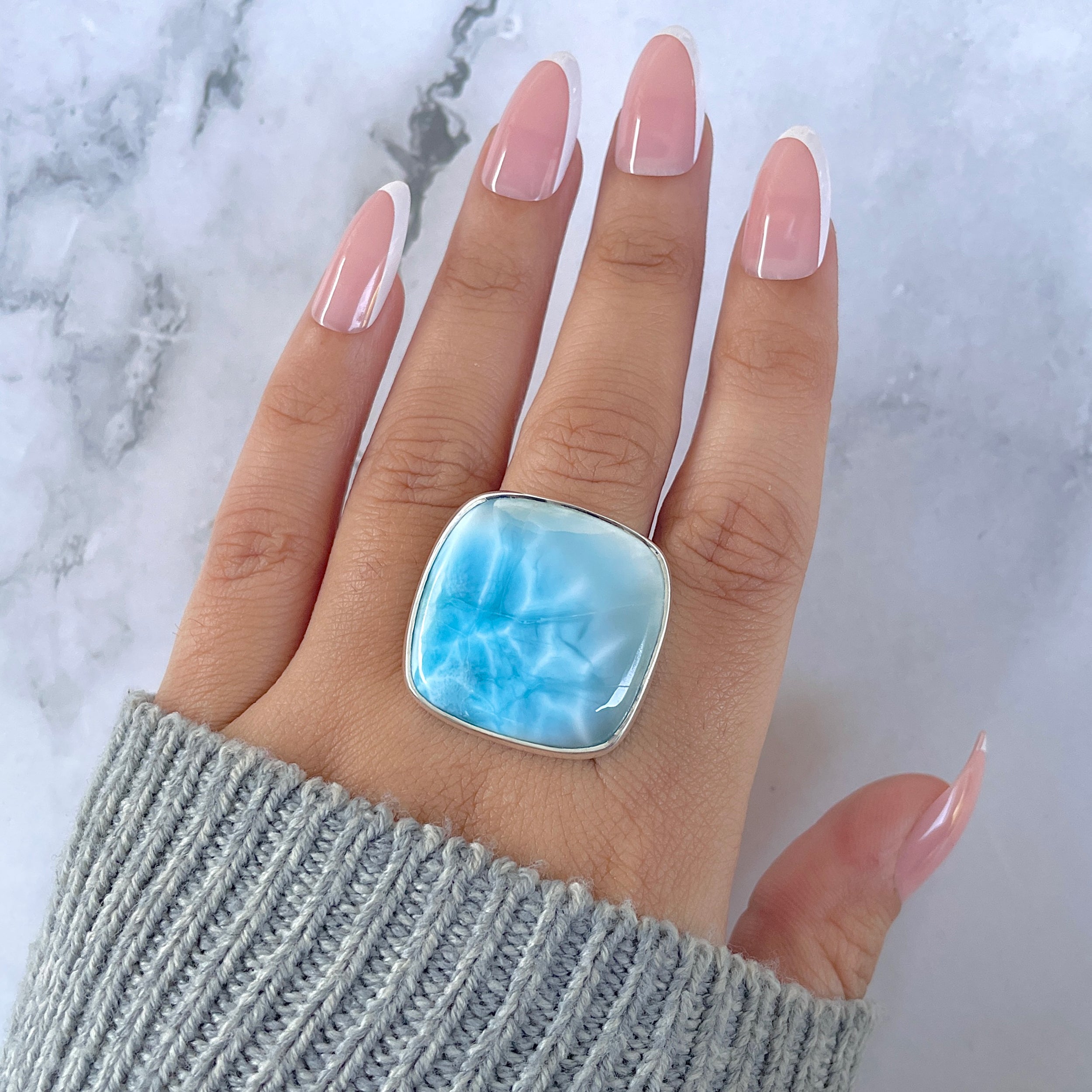 Larimar Adjustable Ring-(LAR-R-1506.)
