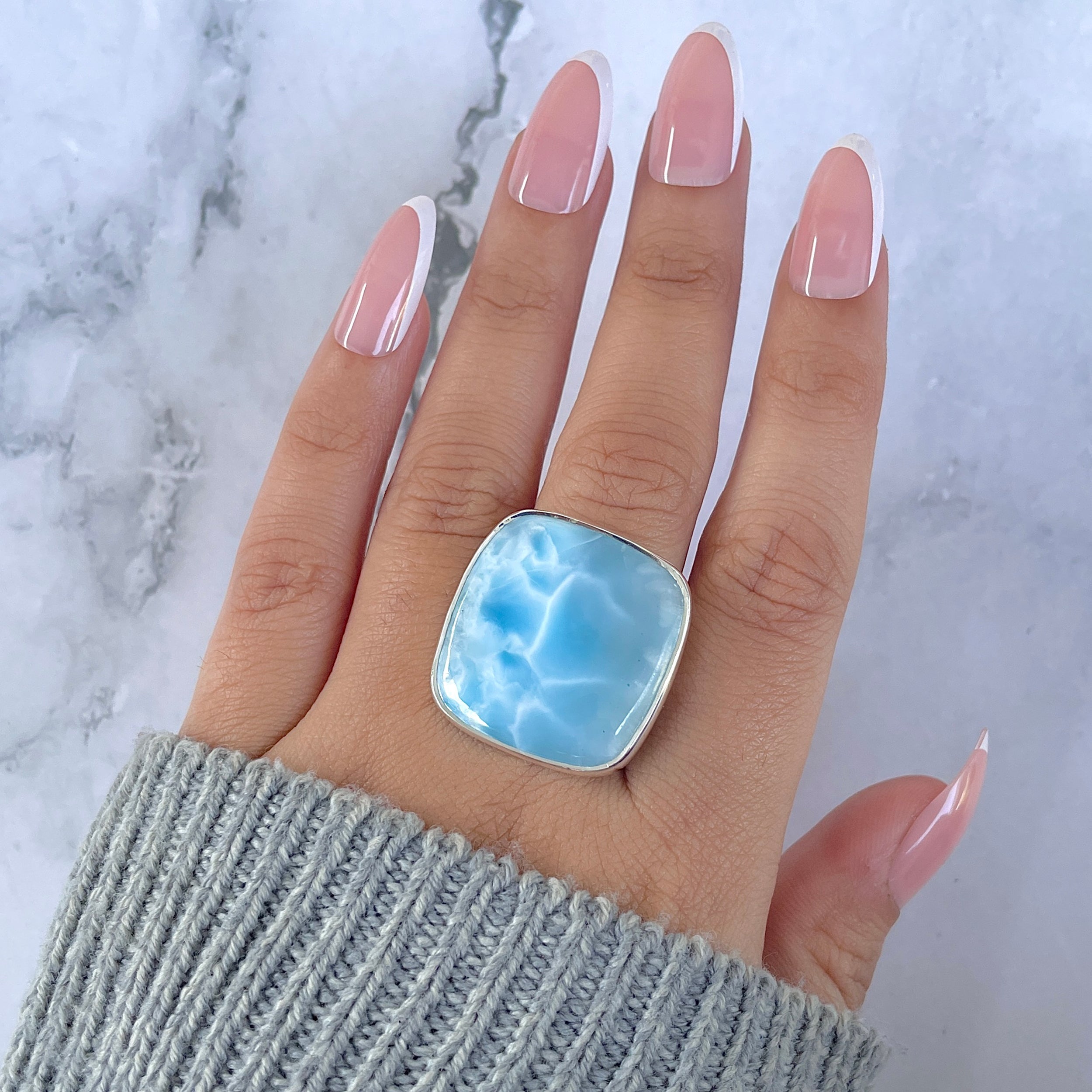 Larimar Adjustable Ring-(LAR-R-1507.)