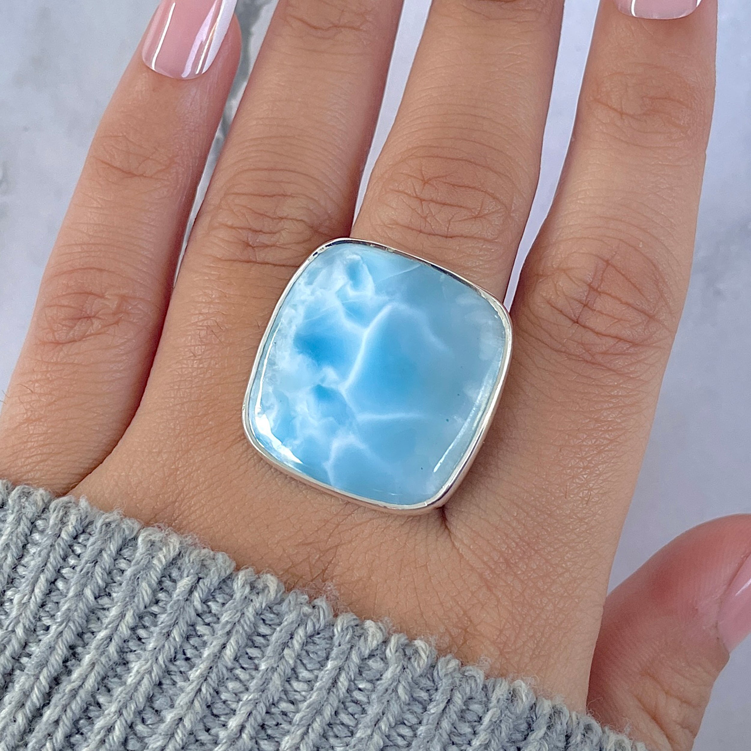 Larimar Adjustable Ring-(LAR-R-1507.)