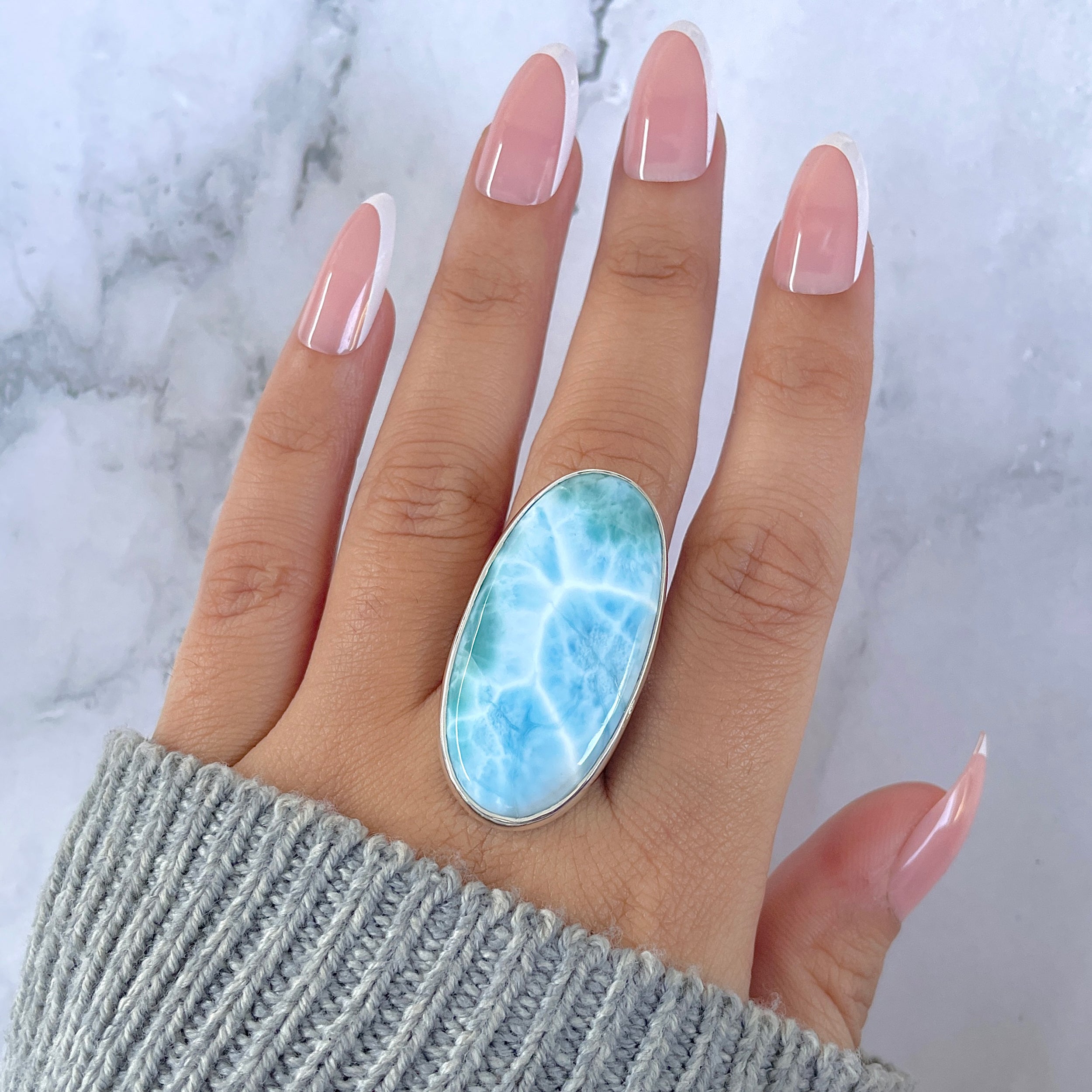 Larimar Adjustable Ring-(LAR-R-1508.)