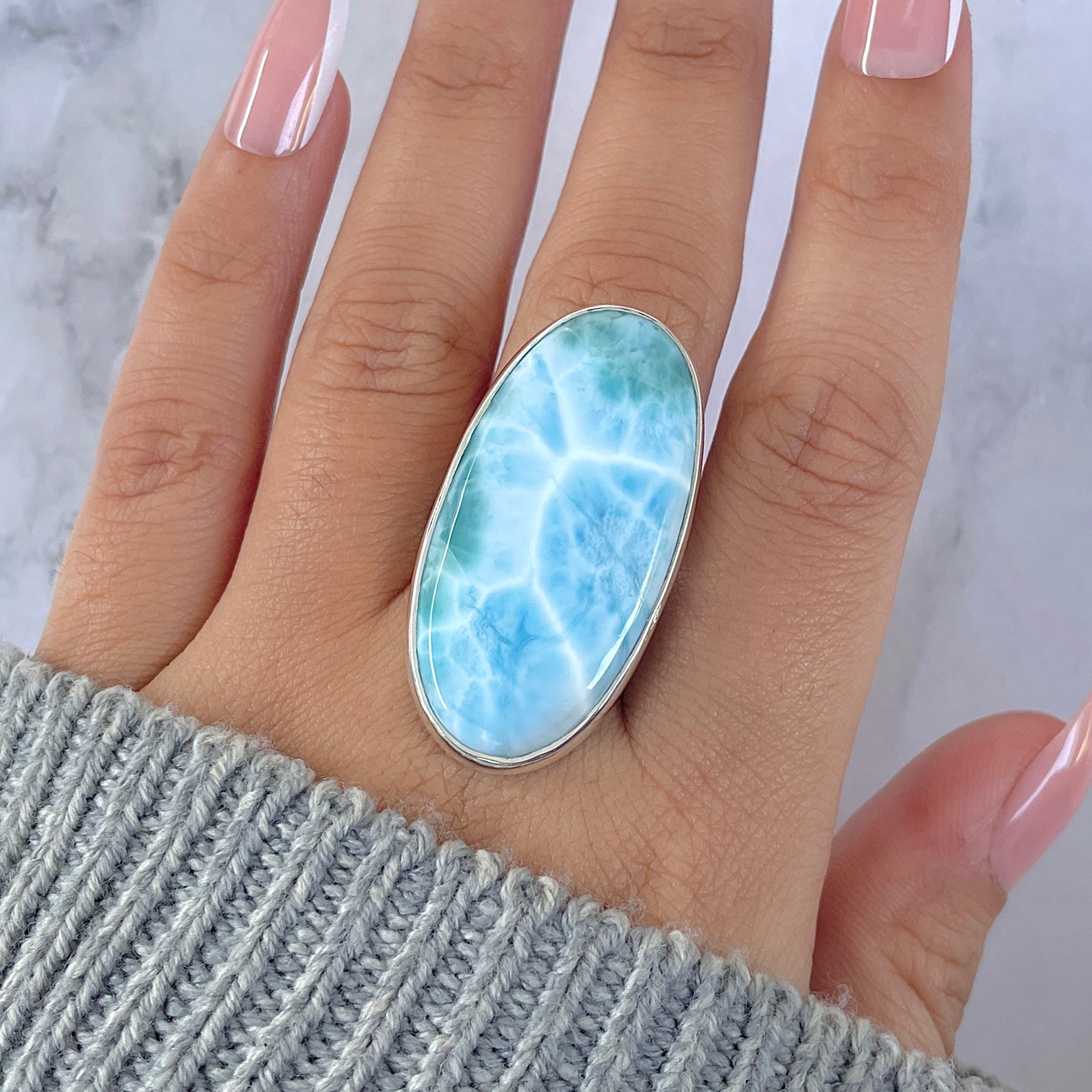 Larimar Adjustable Ring-(LAR-R-1508.)